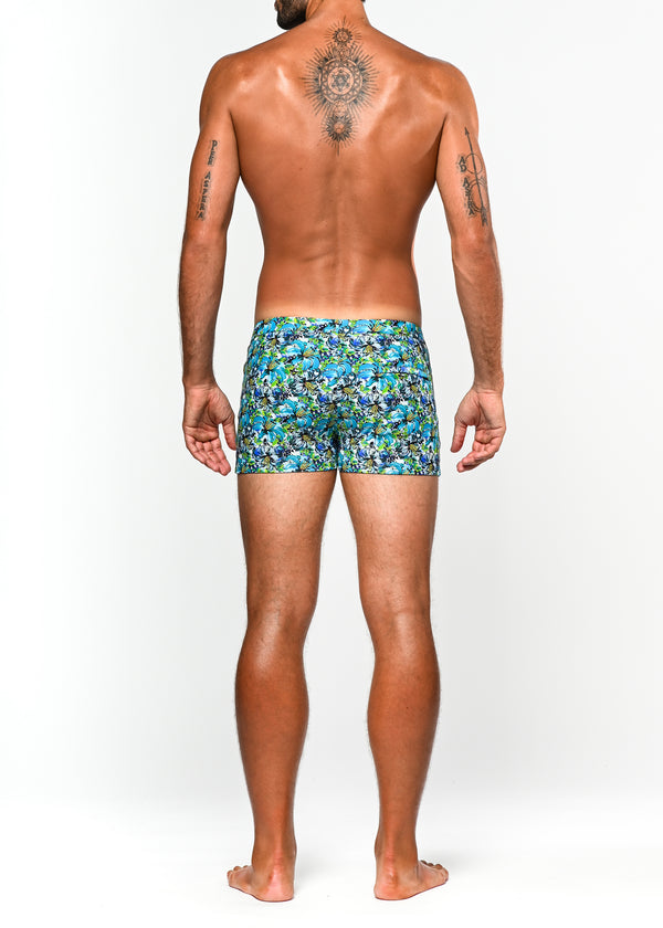 TEAL/CITRUS FLORAL COAST SWIM SHORT ST-8007