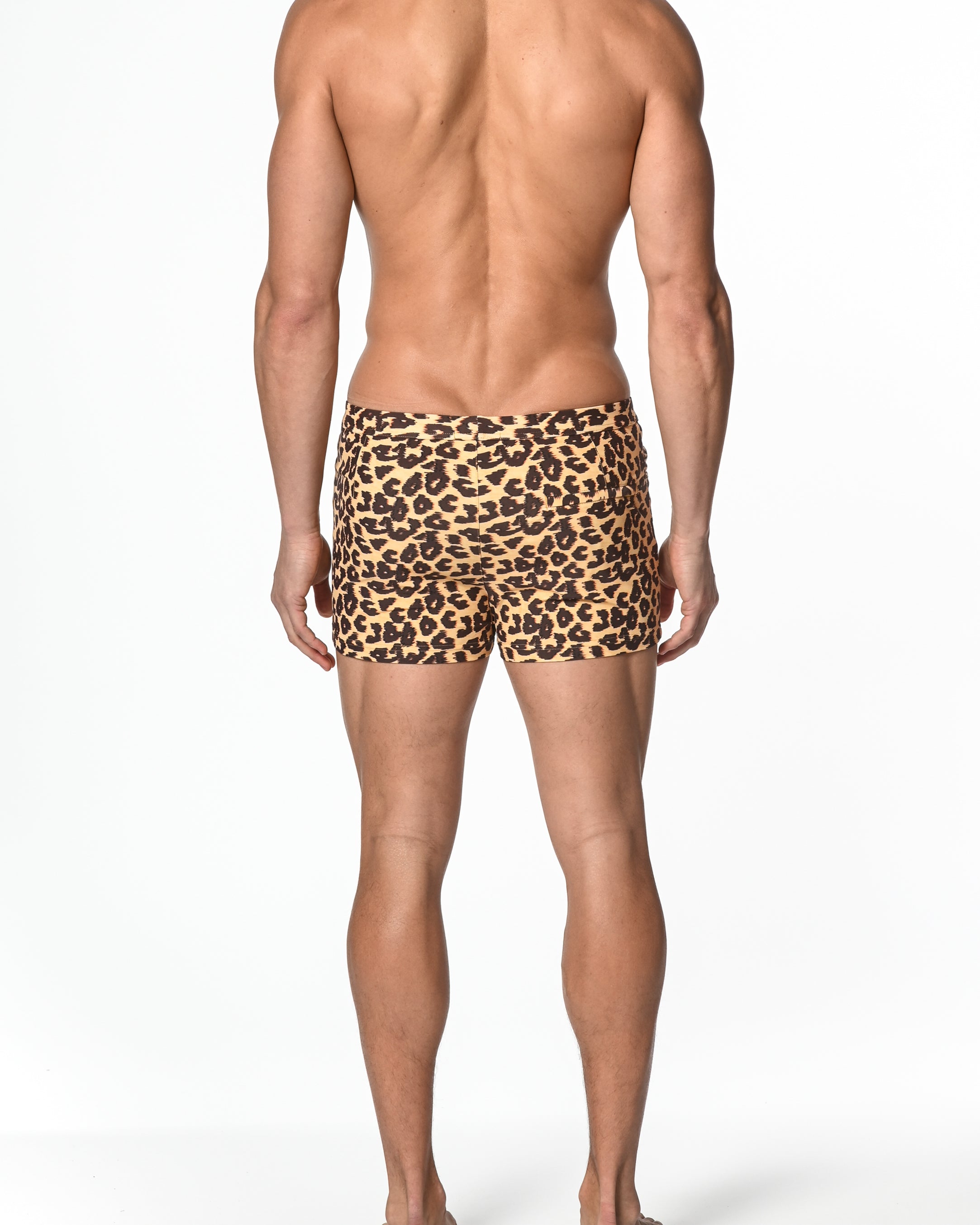 HONEY/BROWN LEOPARD COAST SWIM SHORT ST-8007