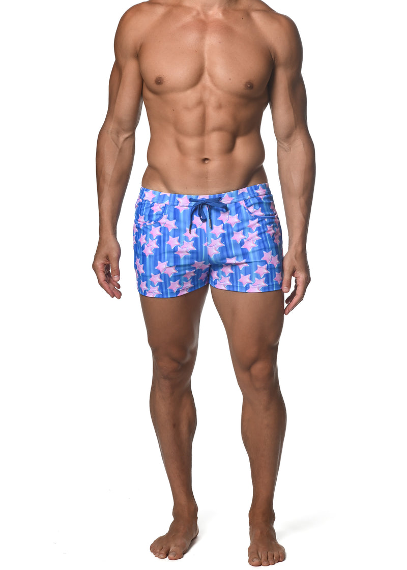 SAPPHIRE/PINK STARS COAST SWIM SHORT  ST-8007-51