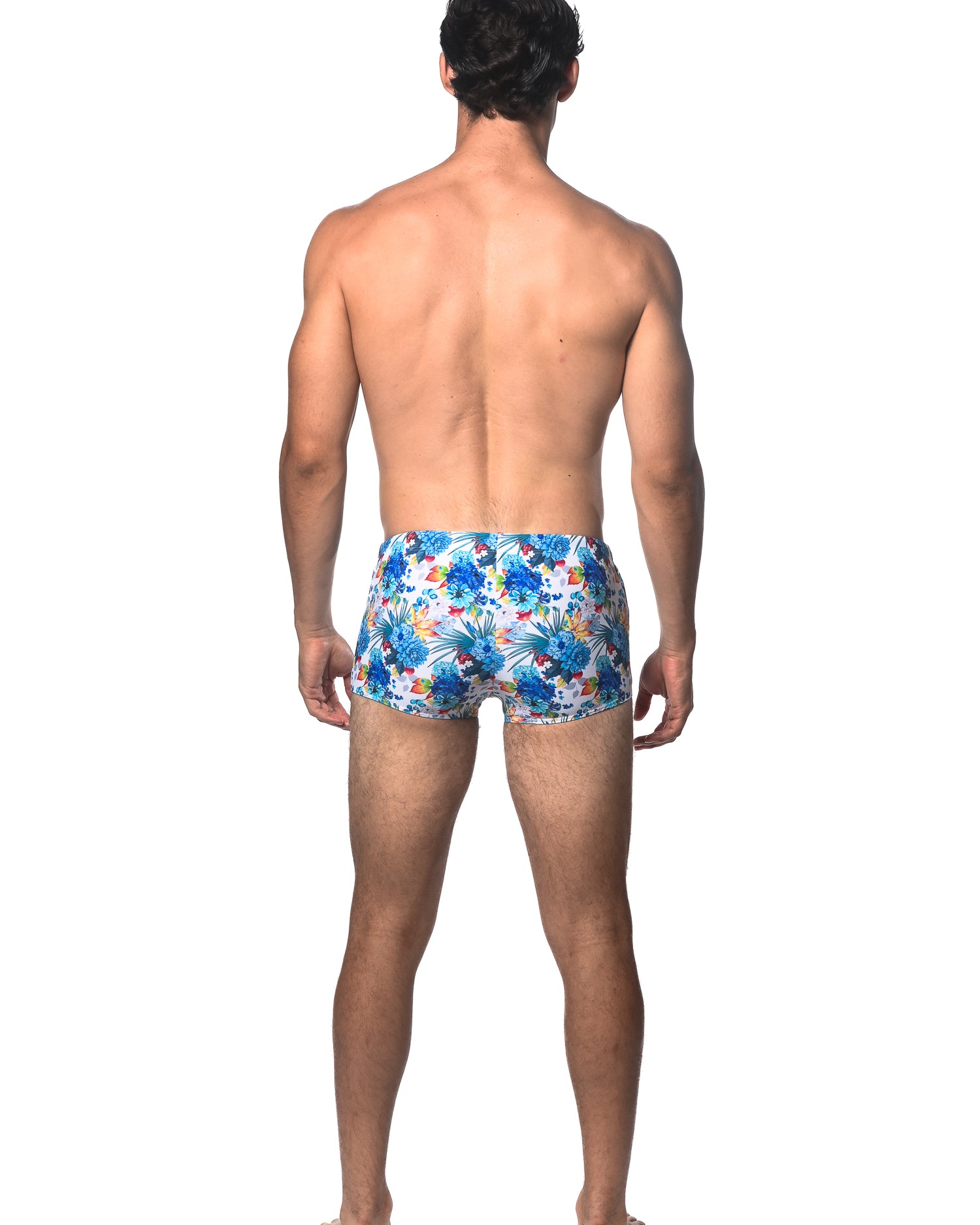 BLUE/YELLOW TROPICS PRINTED SWIM TRUNK ST-8016-22