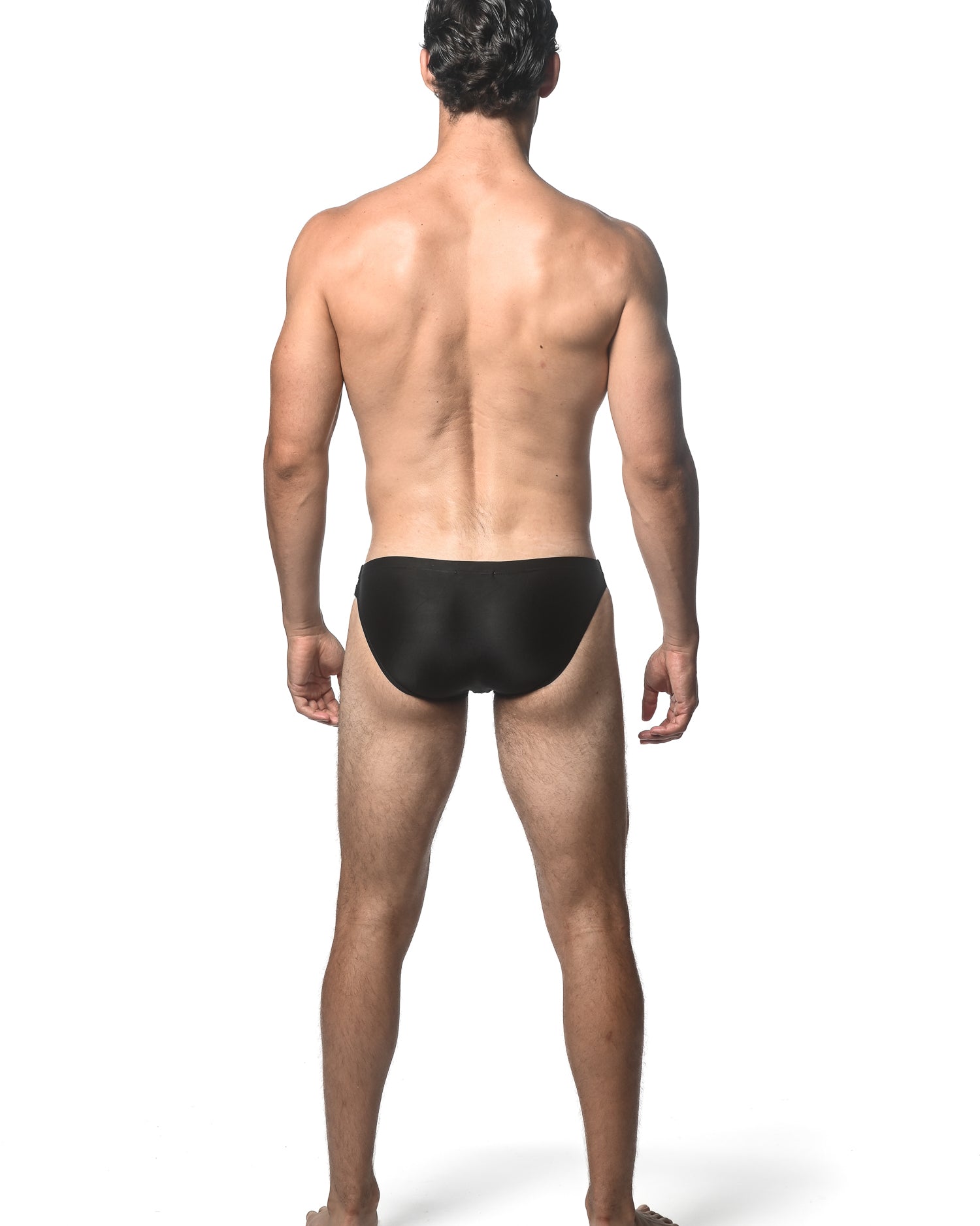 BLACK SOLID SWIM BRIEF W/ SIDE BUCKLE ST-8018