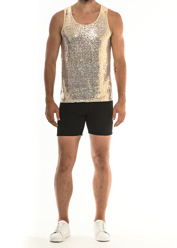 GOLD FRONT SEQUIN KNIT TANK TOP ST-8902 Final Sale