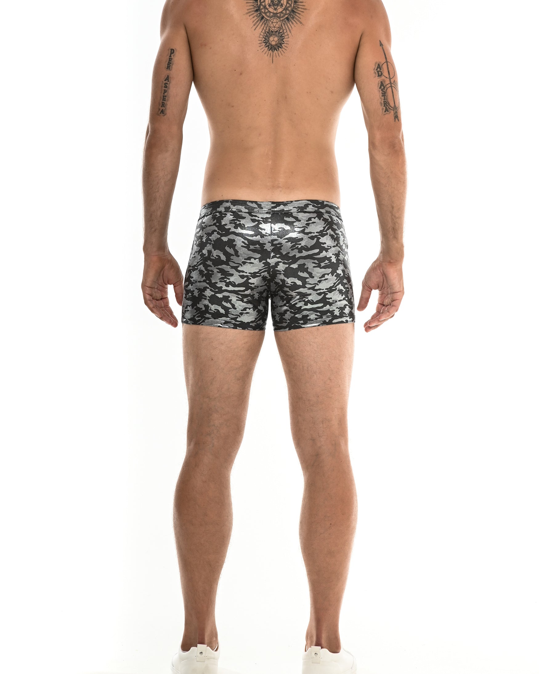BLACK/SILVER METALLIC CAMO 3" SHORT ST-9006 Final Sale