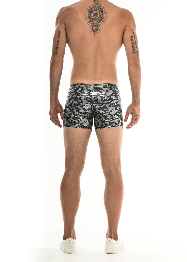BLACK/SILVER METALLIC CAMO 3" SHORT ST-9006 Final Sale