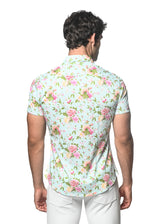 ARCTIC/AZALEA FLORAL PRINTED STRETCH JERSEY KNIT SHORT SLEEVE SHIRT ST-9283