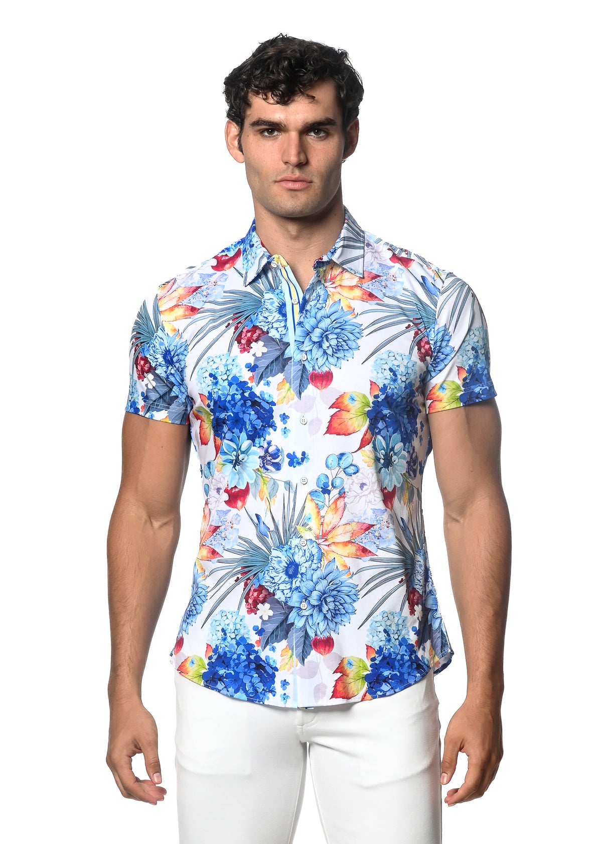 Tシャツ・カットソー   Men's Relaxed Fit Flower Applique Logo Short Sl 161431923-dynamic1-pdp?$