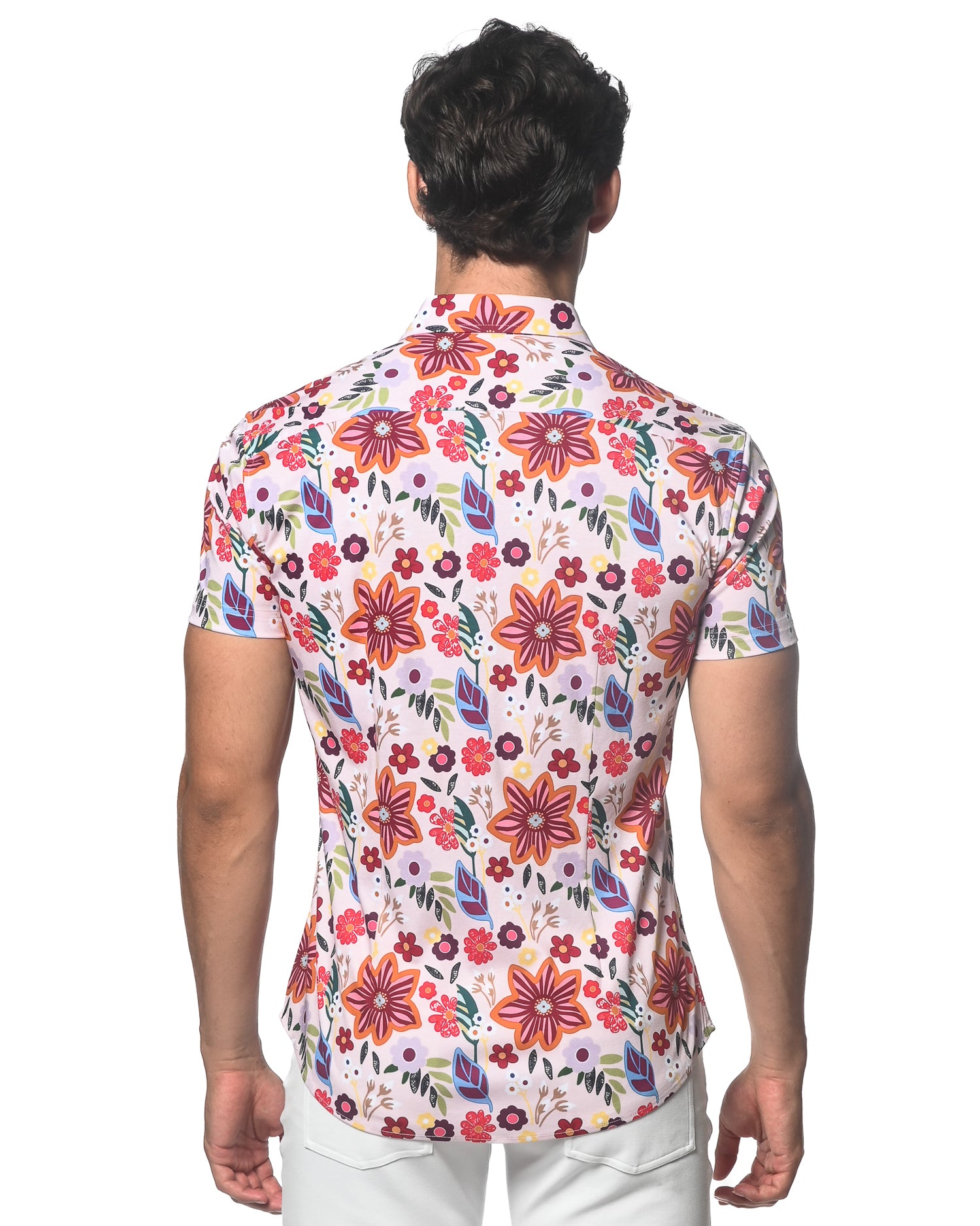 PARFAIT/MULTI GARDEN PRINTED KNIT JERSEY SHORT SLEEVE SHIRT SEAMLESS PATTERN