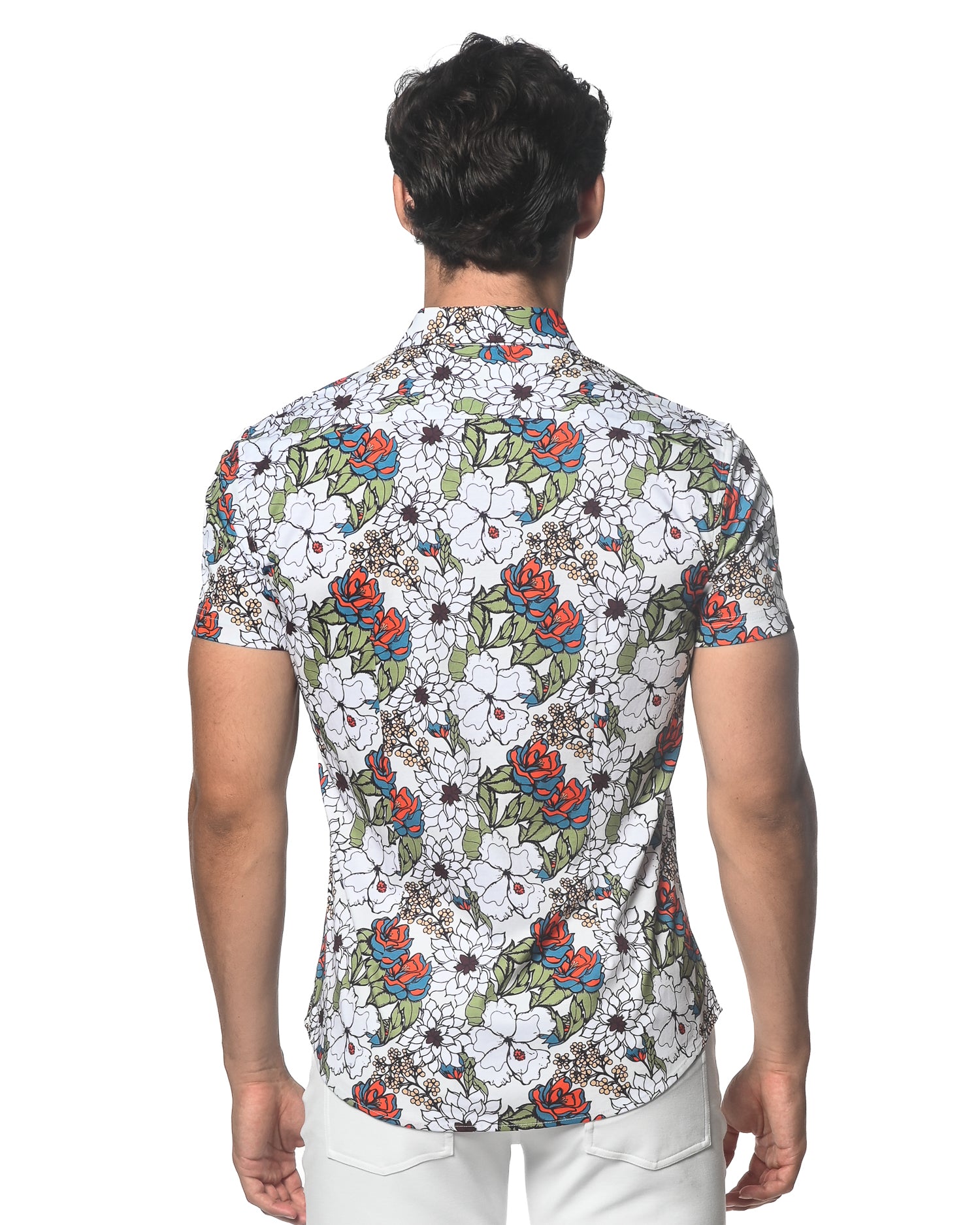 SPROUT/FLAME FAUNA PRINTED KNIT JERSEY SHORT SLEEVE SHIRT SEAMLESS PATTERN ST-9309