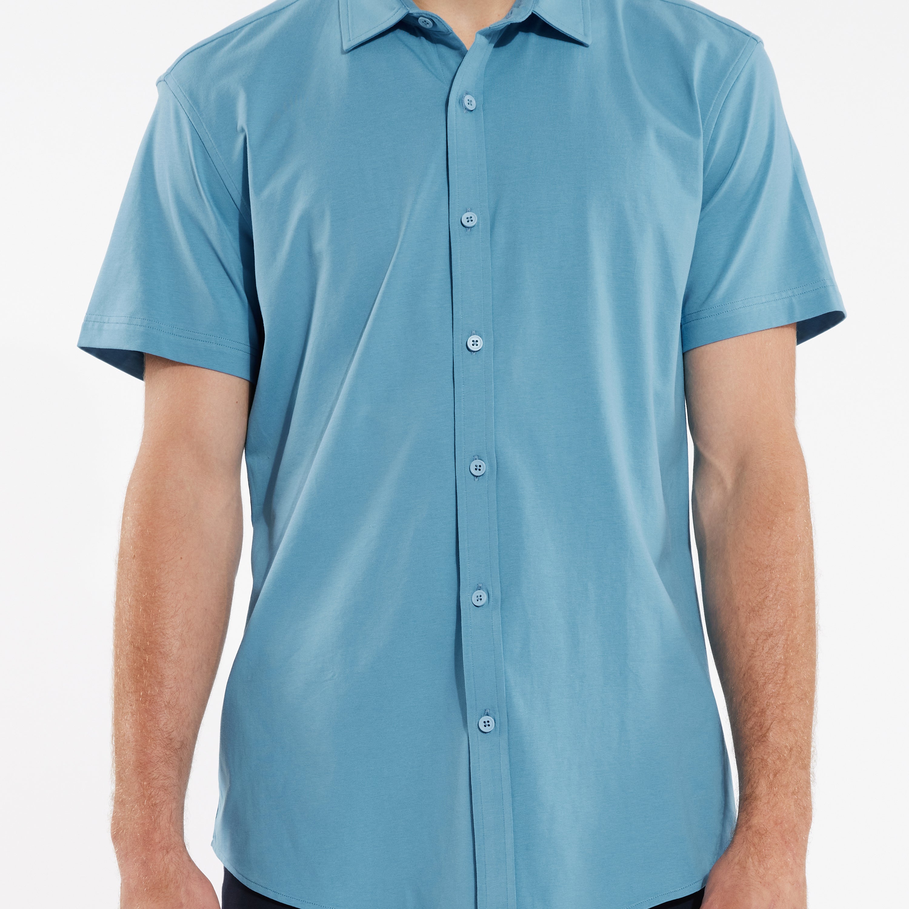 BLUE BAYOU SOLID KNIT STRETCH SHORT SLEEVE SHIRT ST-960