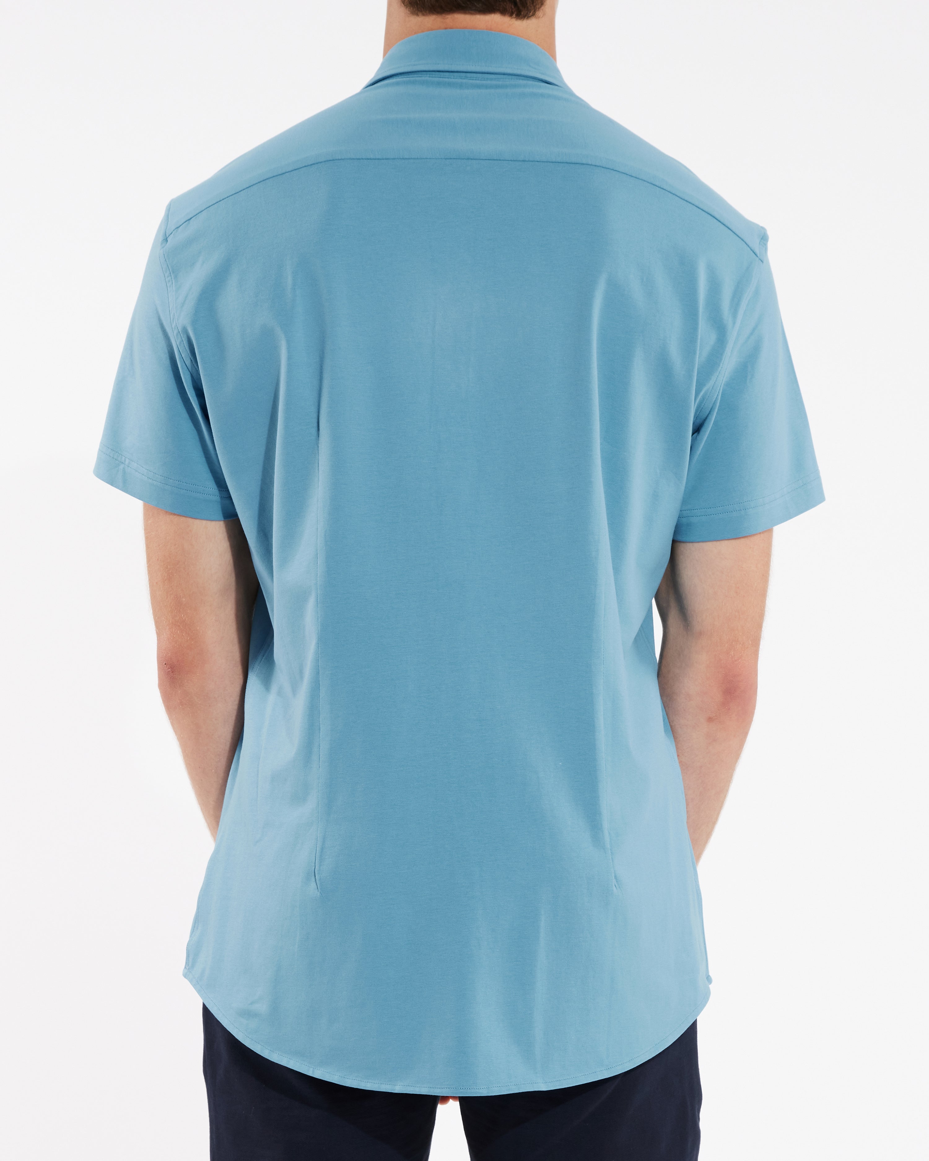 BLUE BAYOU SOLID KNIT STRETCH SHORT SLEEVE SHIRT ST-960
