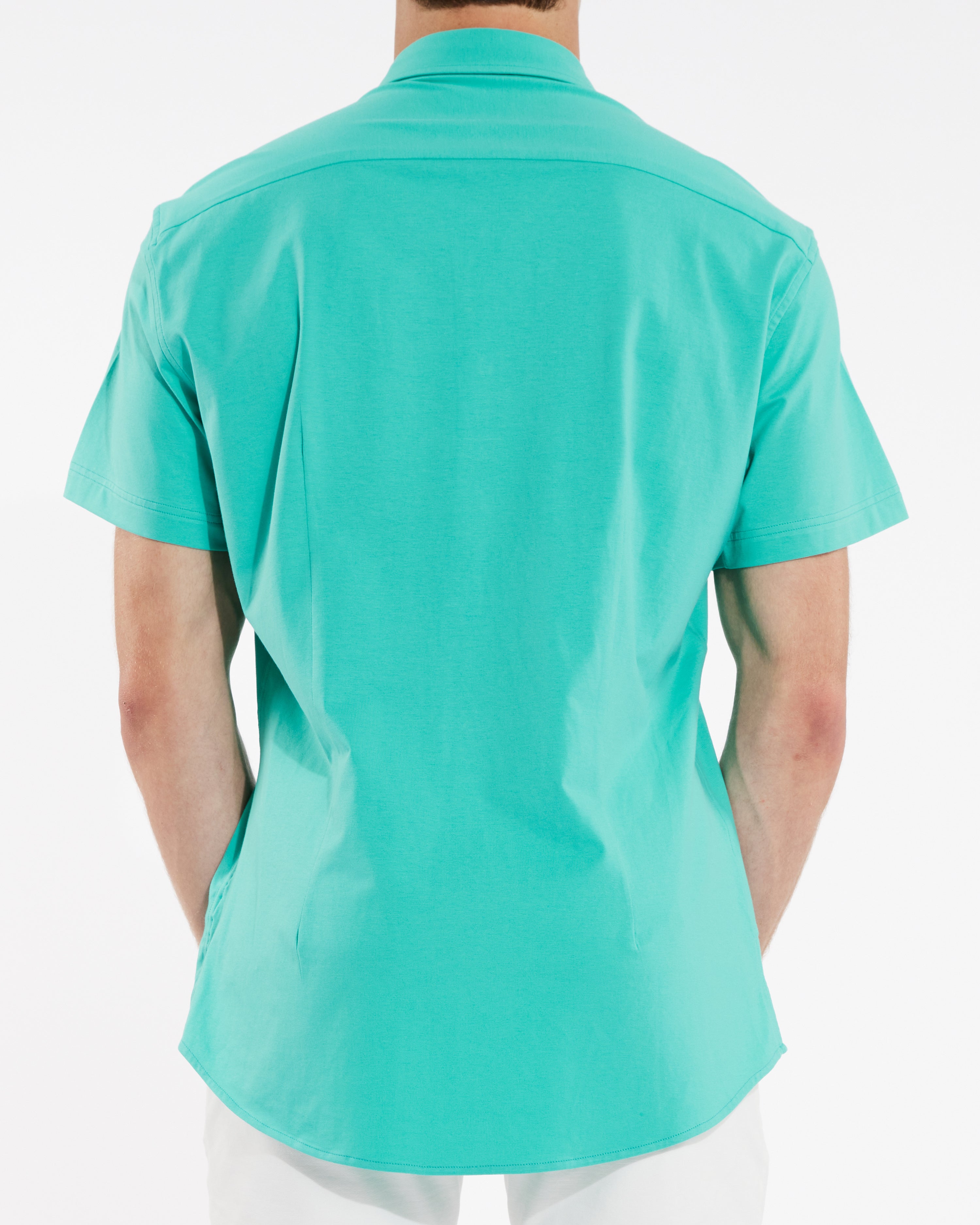 CRYSTAL LAKE SOLID KNIT STRETCH SHORT SLEEVE SHIRT ST-960