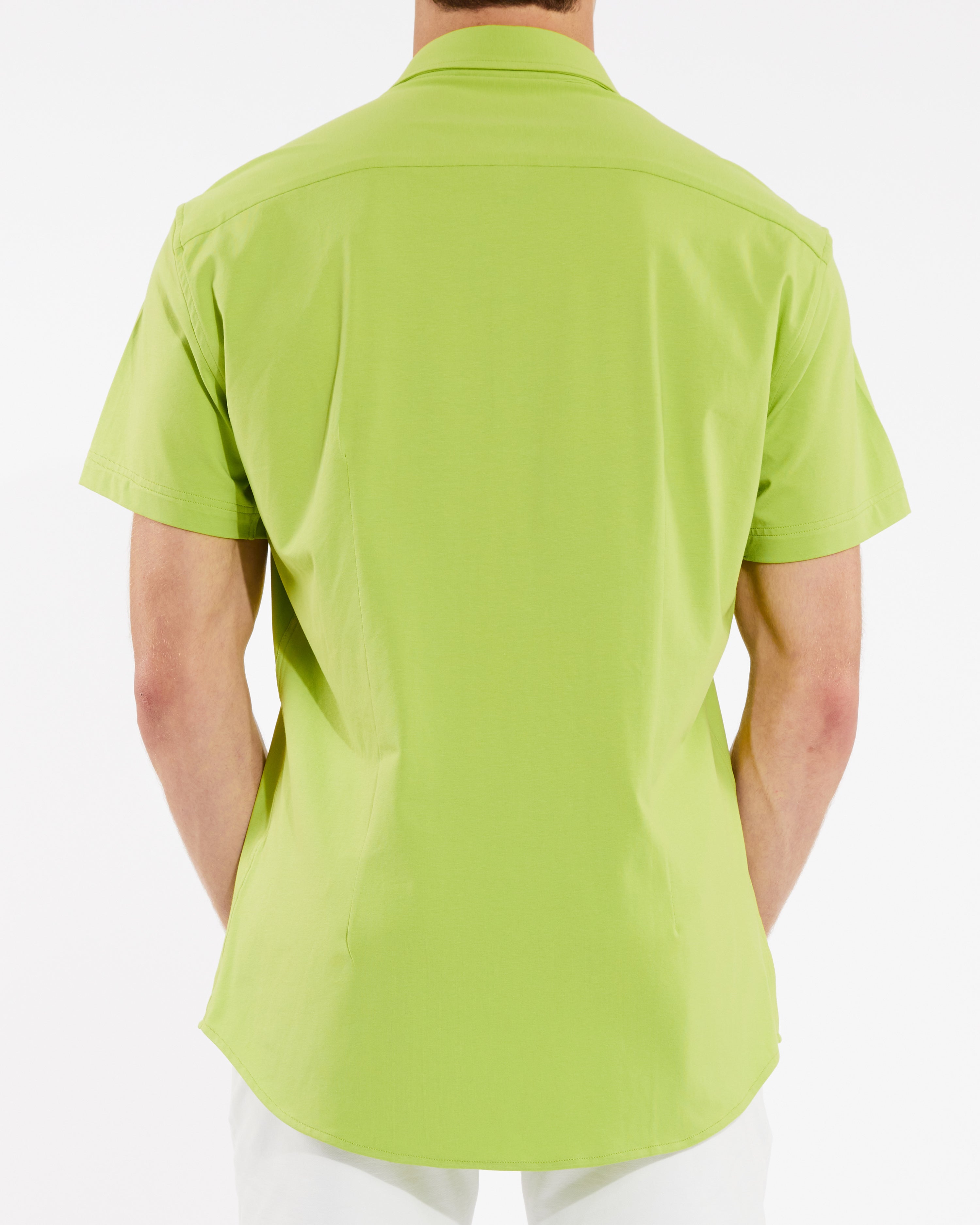 PEAR FECTION SOLID KNIT STRETCH SHORT SLEEVE SHIRT ST-960