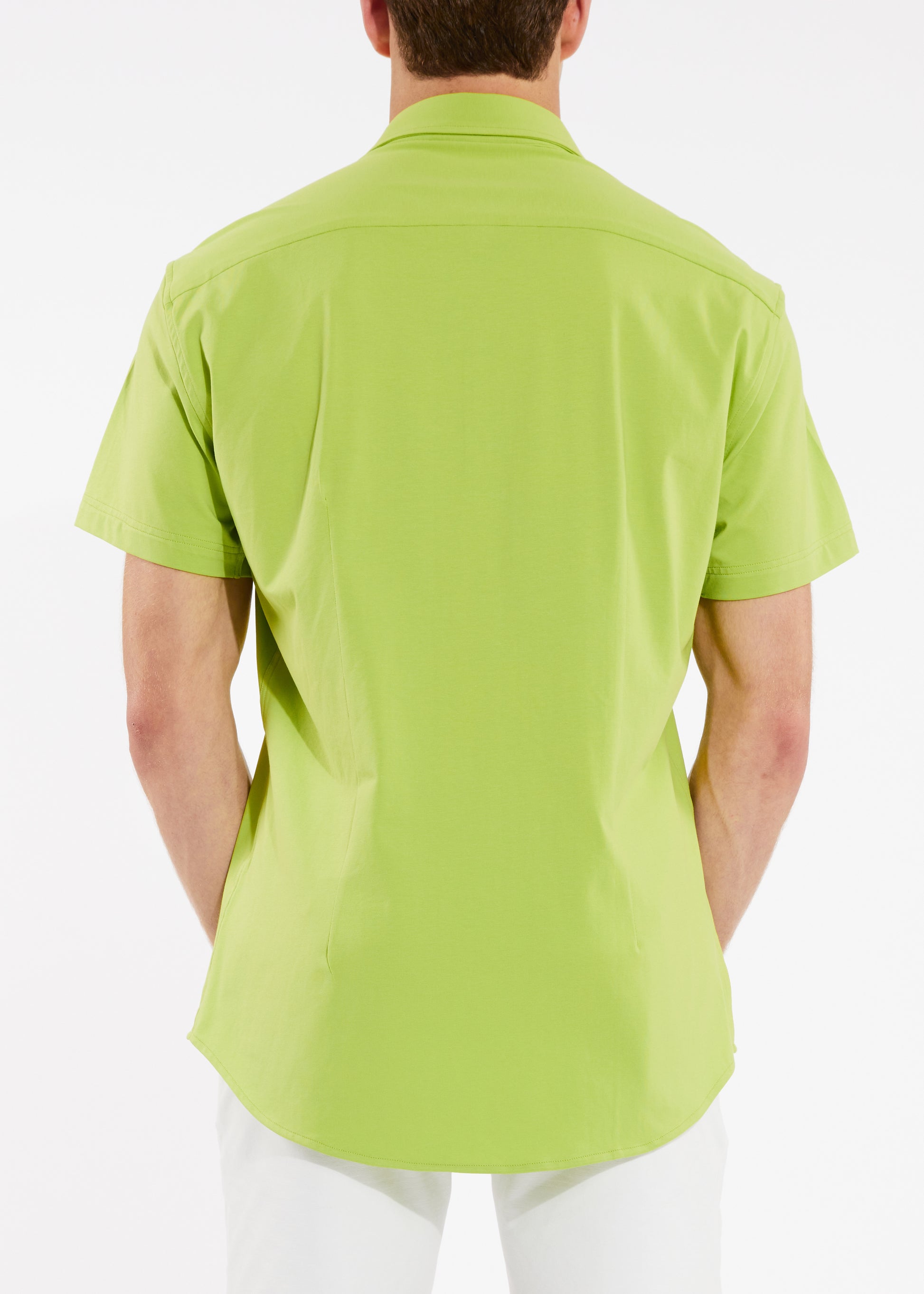 PEAR FECTION SOLID KNIT STRETCH SHORT SLEEVE SHIRT ST-960