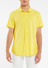 YUZU YELLOW SOLID KNIT STRETCH SHORT SLEEVE SHIRT ST-960-Final Sale