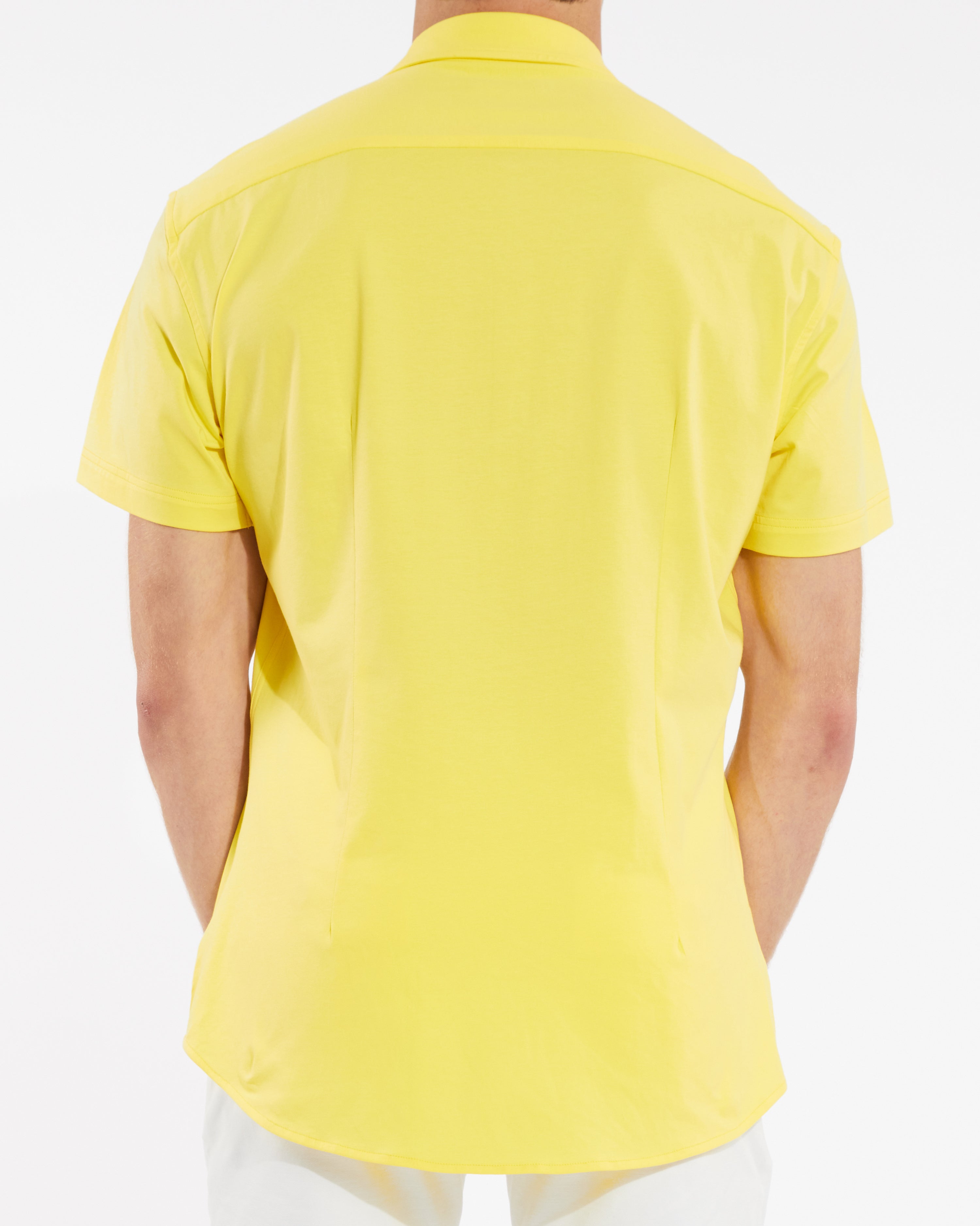 YUZU YELLOW SOLID KNIT STRETCH SHORT SLEEVE SHIRT ST-960-Final Sale