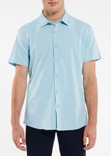 SKY SOLID KNIT STRETCH SHORT SLEEVE SHIRT W/ PLACKET TAPE DETAIL ST-962