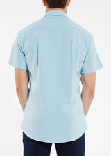 SKY SOLID KNIT STRETCH SHORT SLEEVE SHIRT W/ PLACKET TAPE DETAIL ST-962
