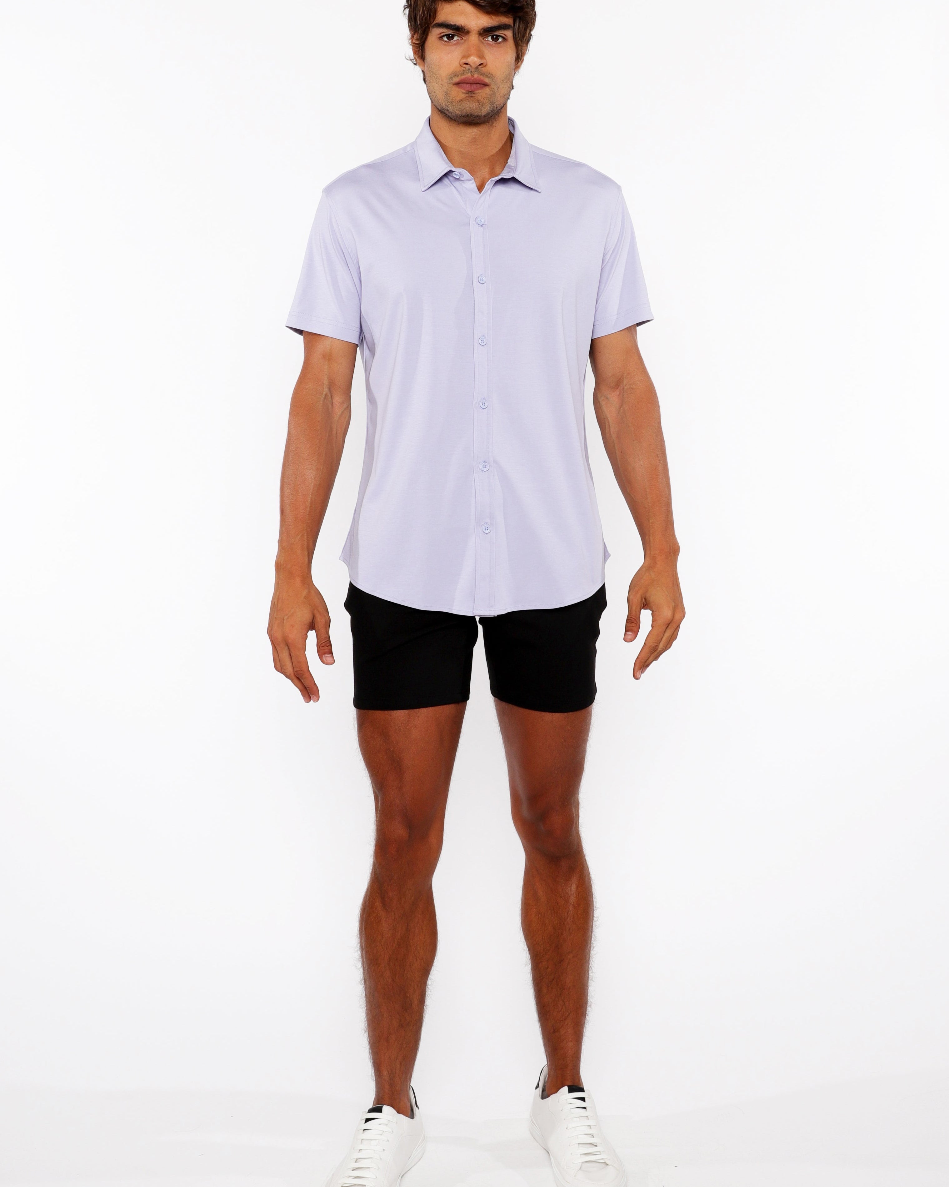 TARO PUFF SOLID STRETCH JERSEY KNIT SHORT SLEEVE SHIRT ST-963-03