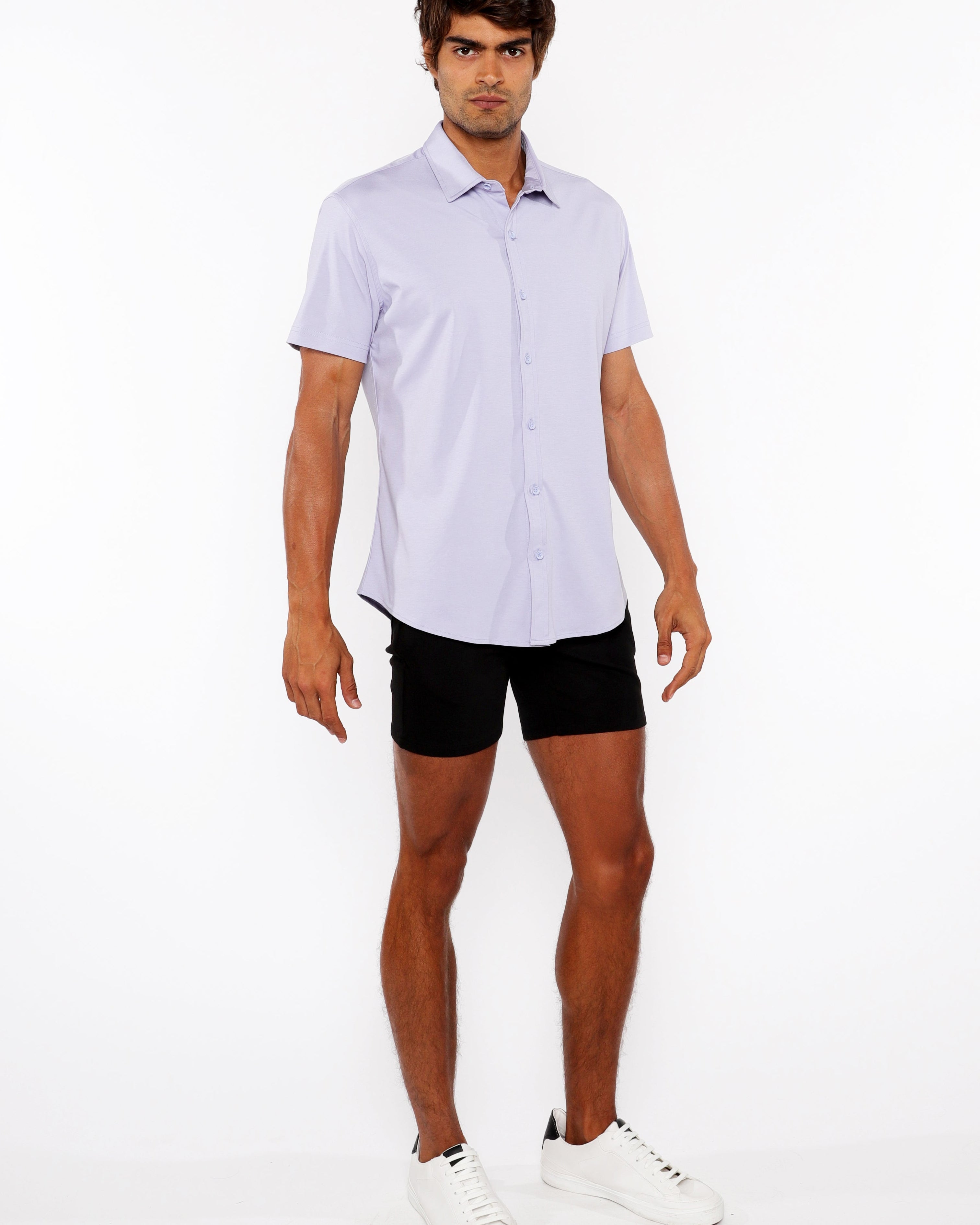 TARO PUFF SOLID STRETCH JERSEY KNIT SHORT SLEEVE SHIRT ST-963-03
