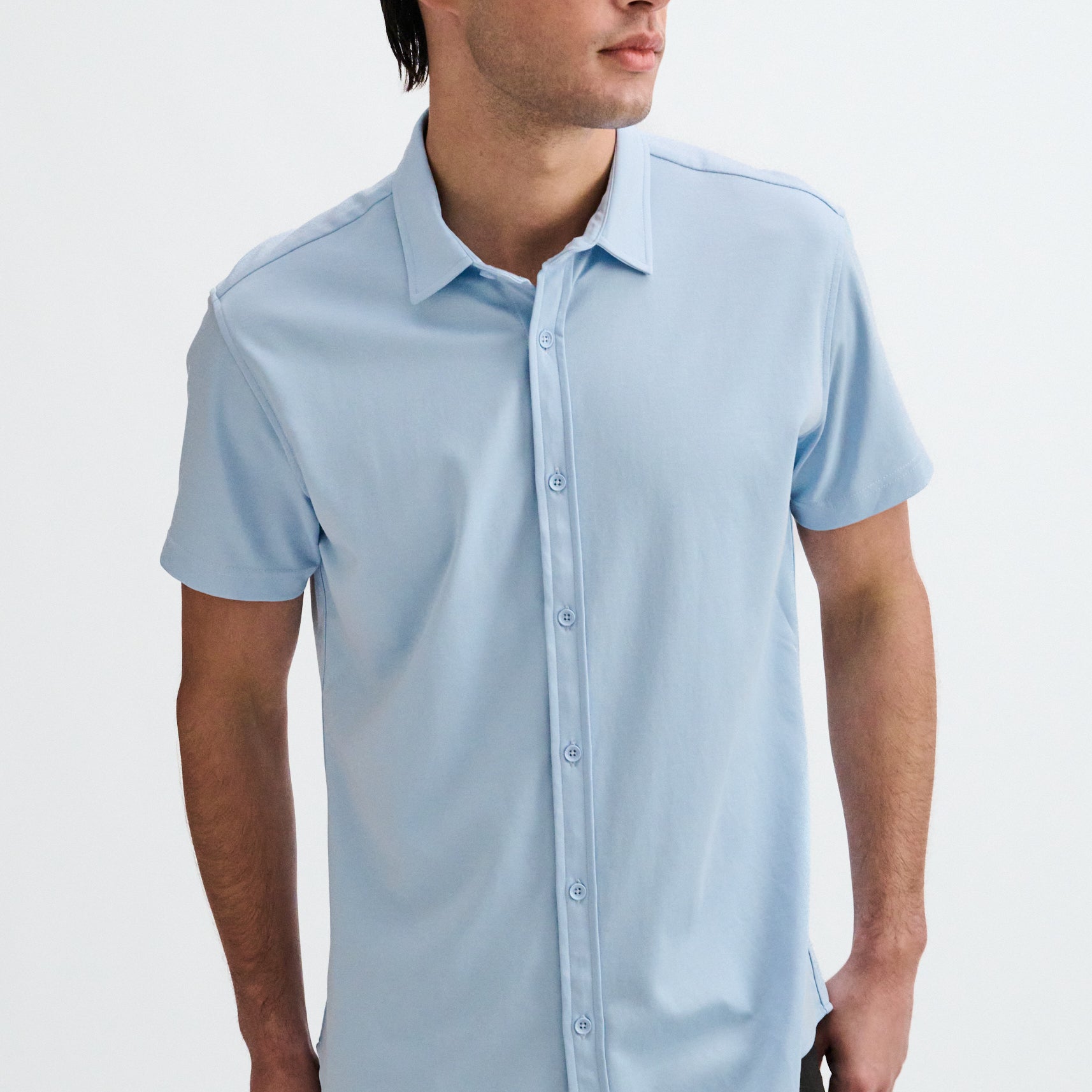 MYSTIC SOLID STRETCH JERSEY KNIT SHORT SLEEVE SHIRT ST-963-05
