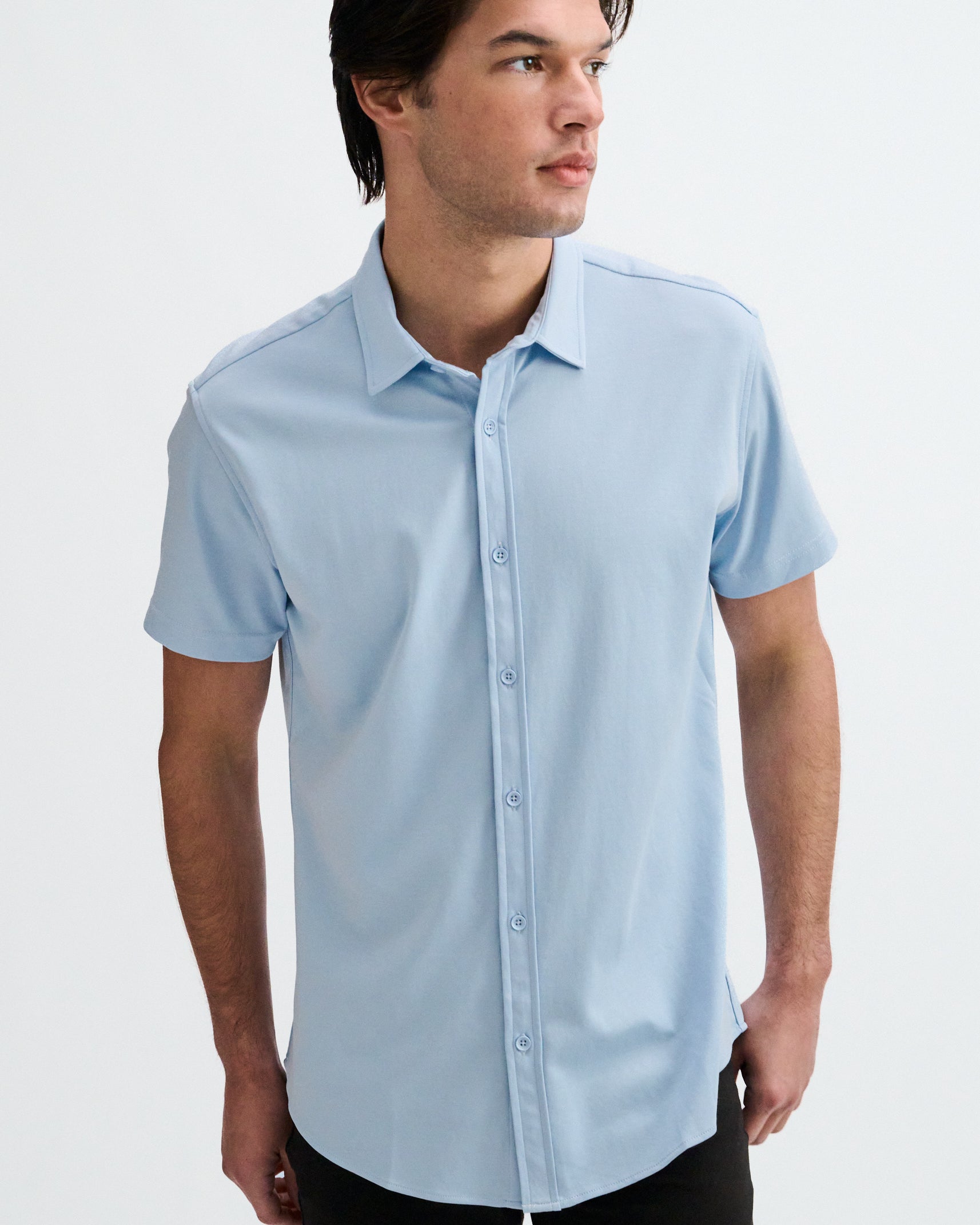 MYSTIC SOLID STRETCH JERSEY KNIT SHORT SLEEVE SHIRT ST-963-05