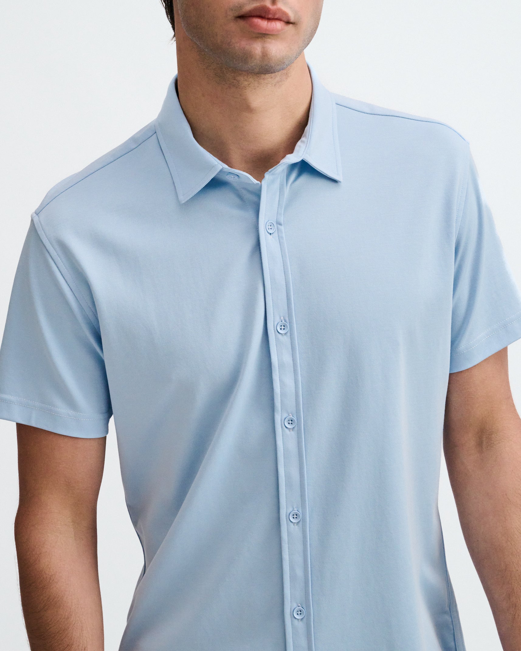 MYSTIC SOLID STRETCH JERSEY KNIT SHORT SLEEVE SHIRT ST-963-05