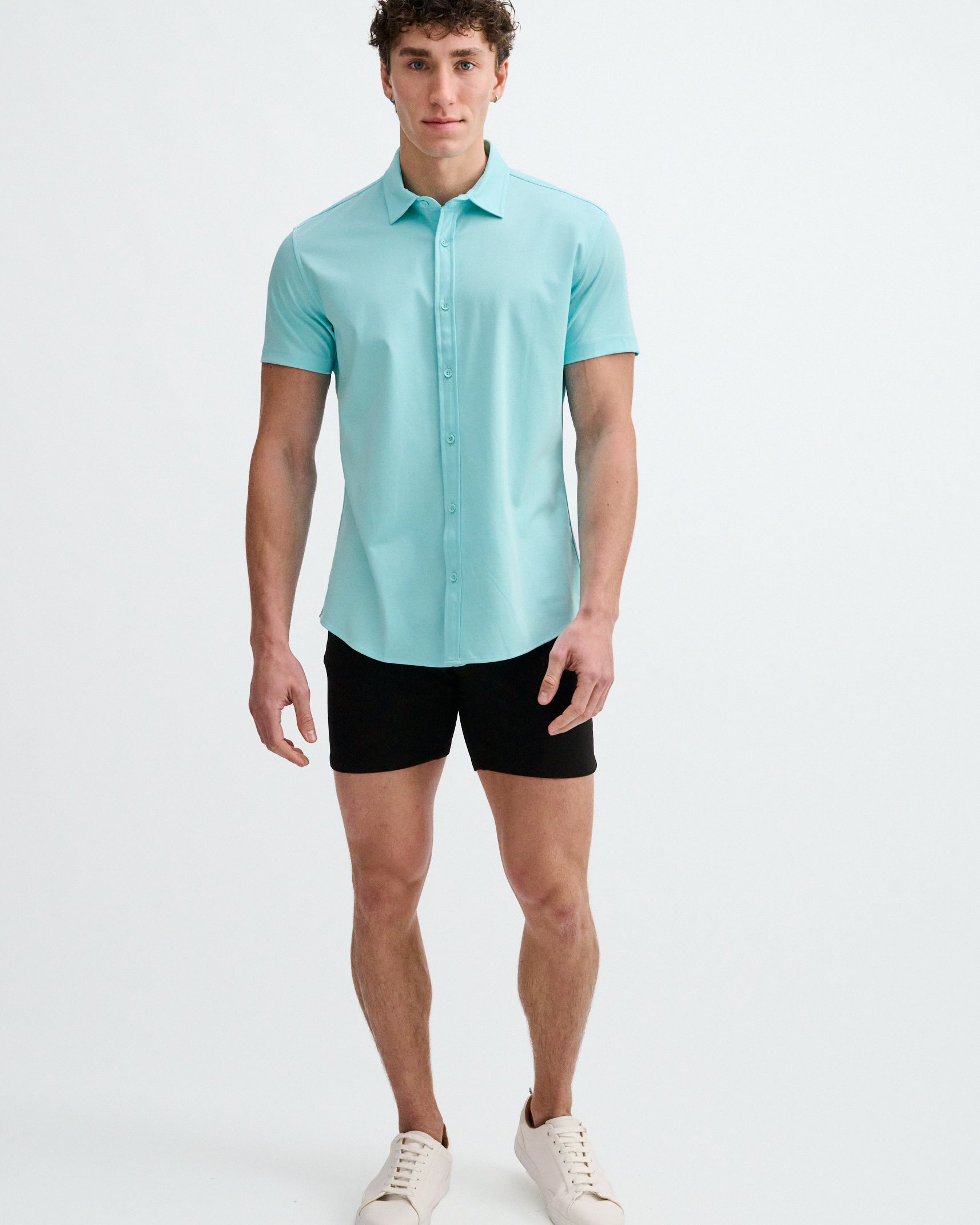 MIRAGE SOLID STRETCH JERSEY KNIT SHORT SLEEVE SHIR ST-963-06
