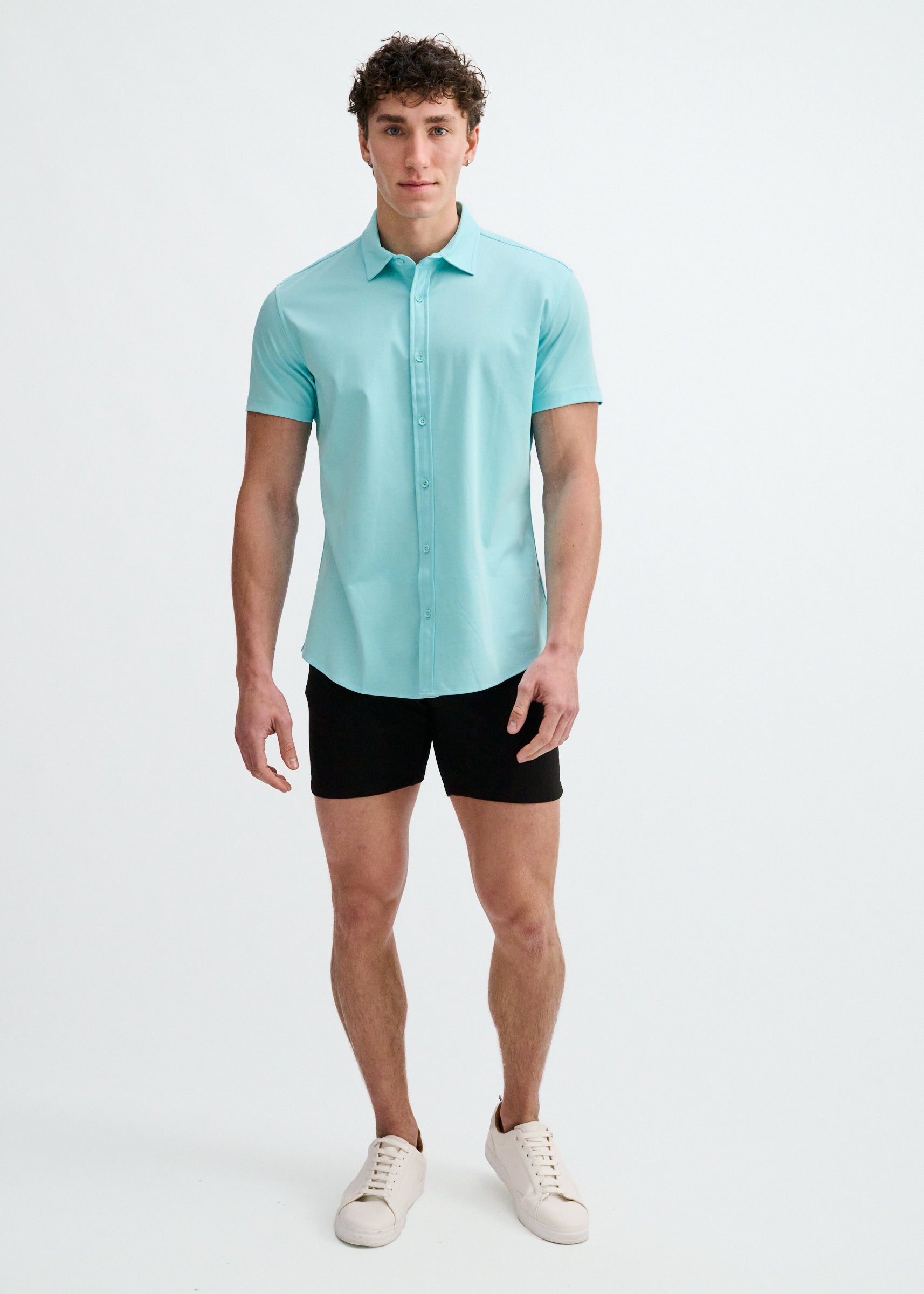 MIRAGE SOLID STRETCH JERSEY KNIT SHORT SLEEVE SHIR ST-963-06