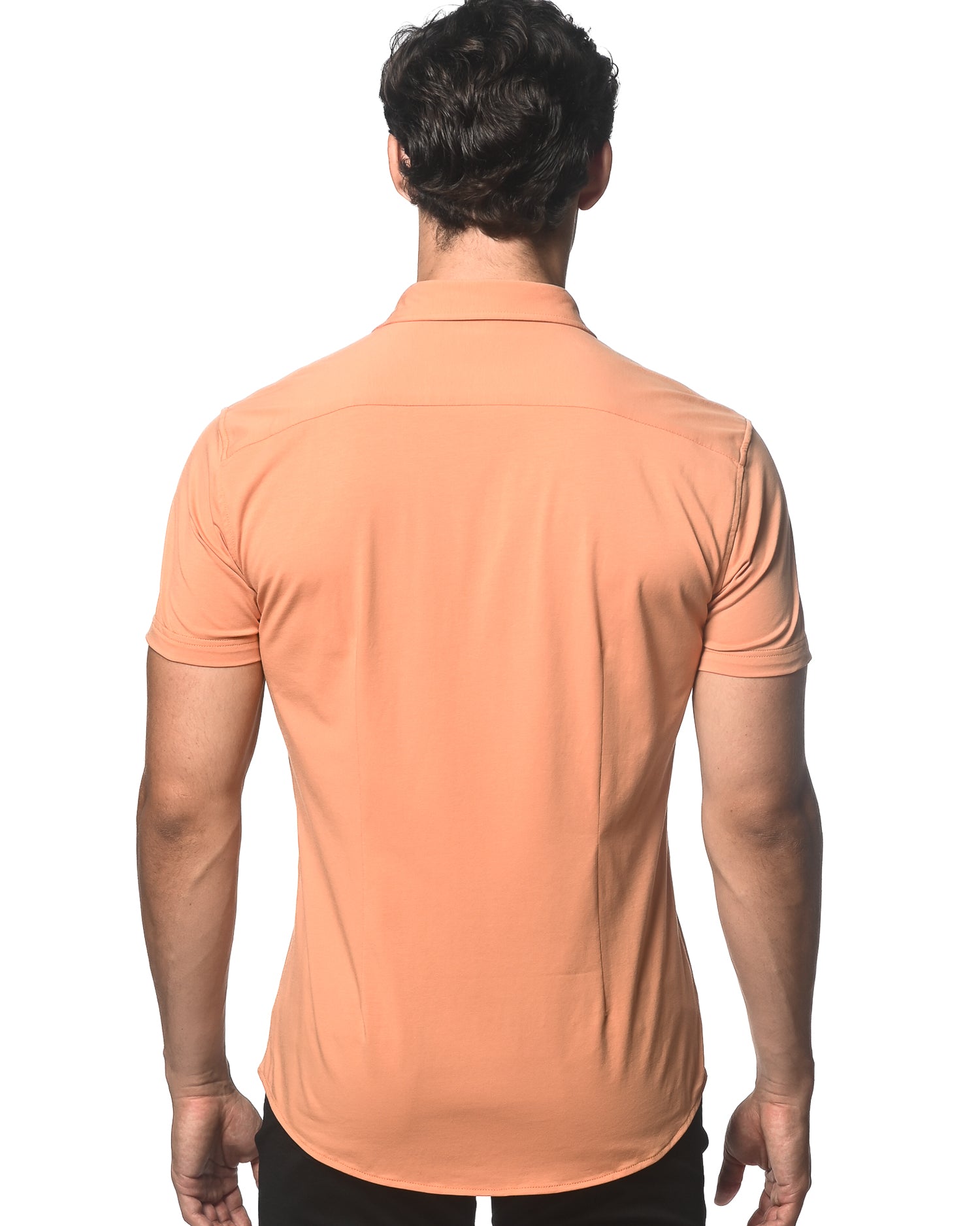 CORAL SPICE SOLID COTTON STRETCH KNIT JERSEY SHORT SLEEVE SHIRT ST-963