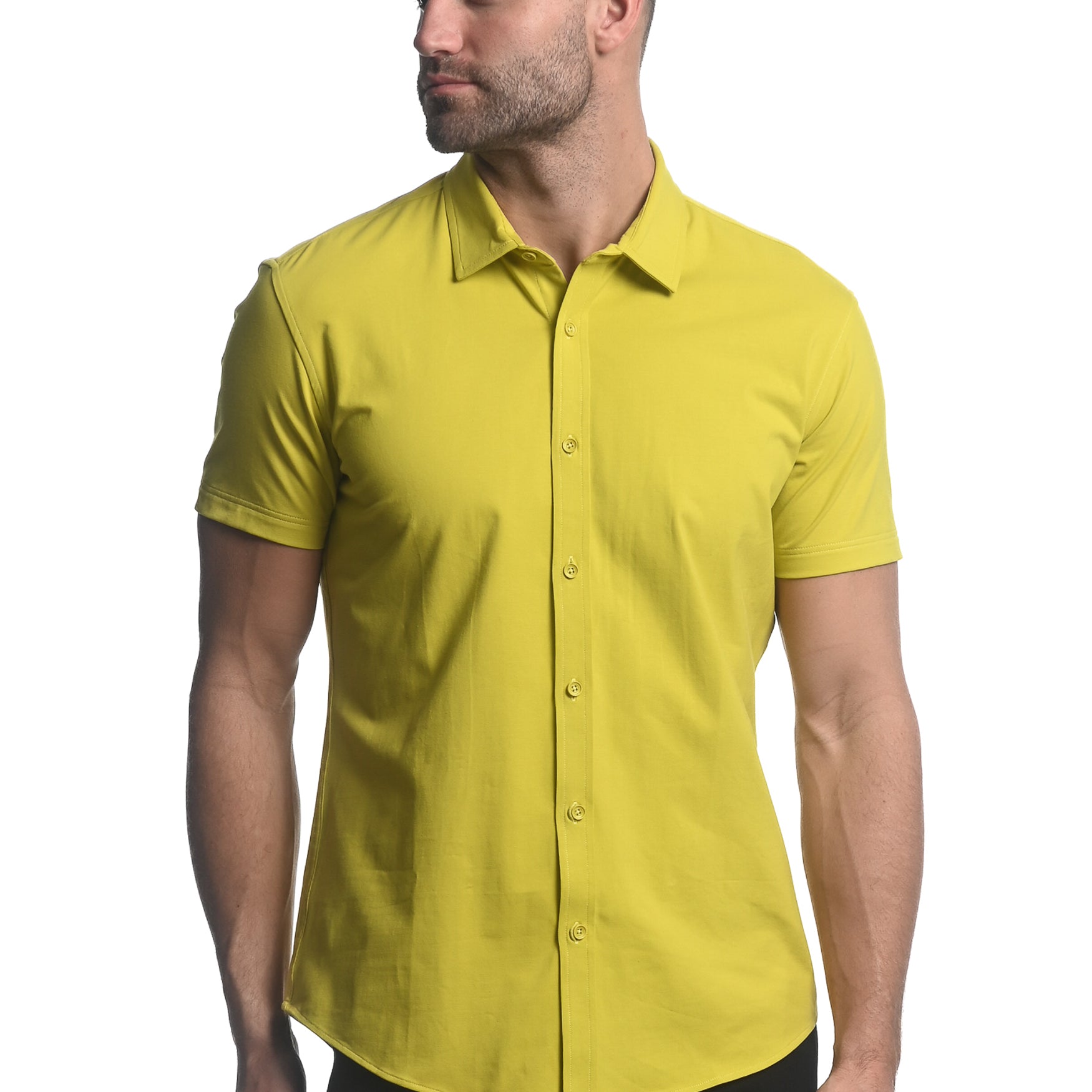 CUMIN SOLID STRETCH JERSEY KNIT SHORT SLEEVE SHIRT ST-963