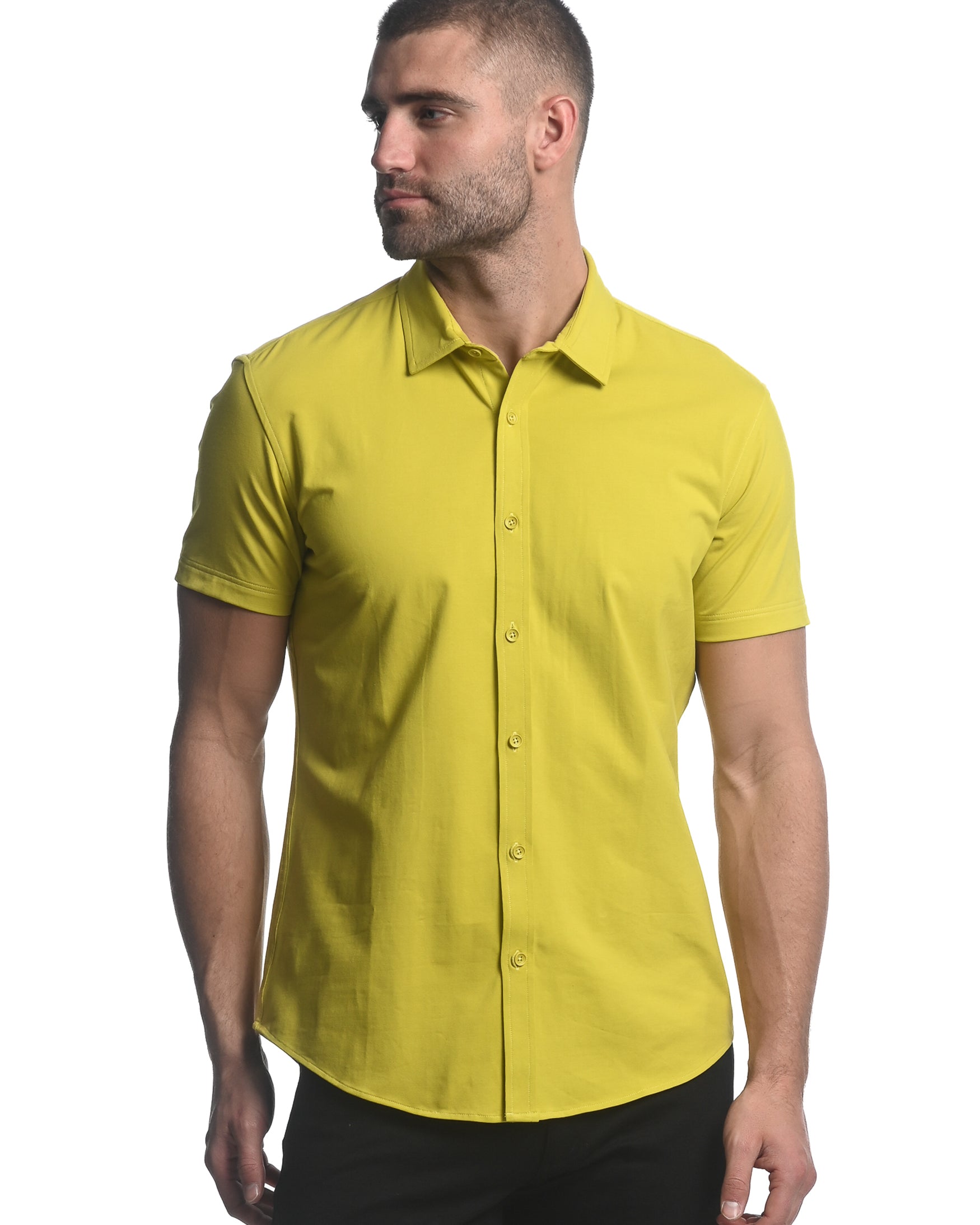 CUMIN SOLID STRETCH JERSEY KNIT SHORT SLEEVE SHIRT ST-963