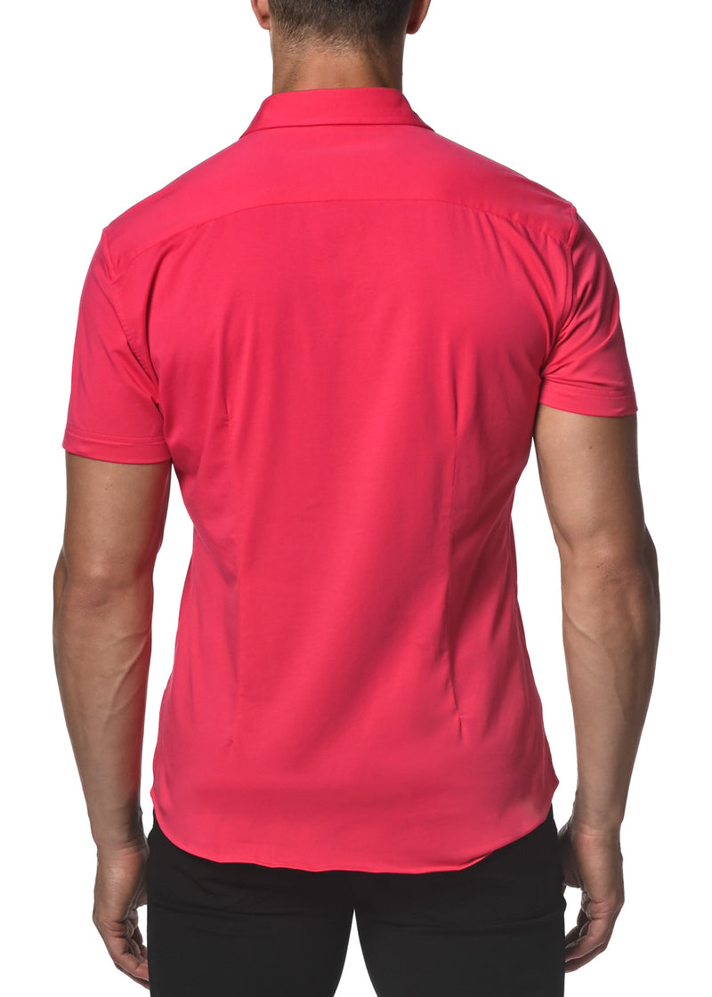 PINK PUNCH SOLID COTTON STRETCH KNIT JERSEY SHORT SLEEVE SHIRT  ST-963