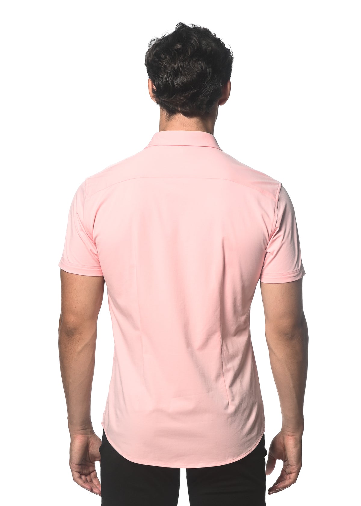 ROSE PETAL SOLID COTTON STRETCH KNIT JERSEY SHORT SLEEVE SHIRT ST-963