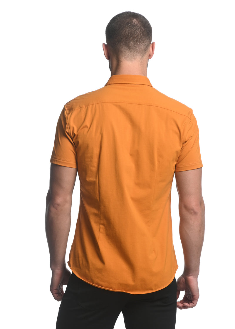 TURMERIC SOLID STRETCH JERSEY KNIT SHORT SLEEVE SHIRT ST-963