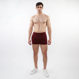 MAROON 3.5" INSEAM RETRO STRETCH KNIT GYM SHORTS W/ SIDE TAPING ST-10510