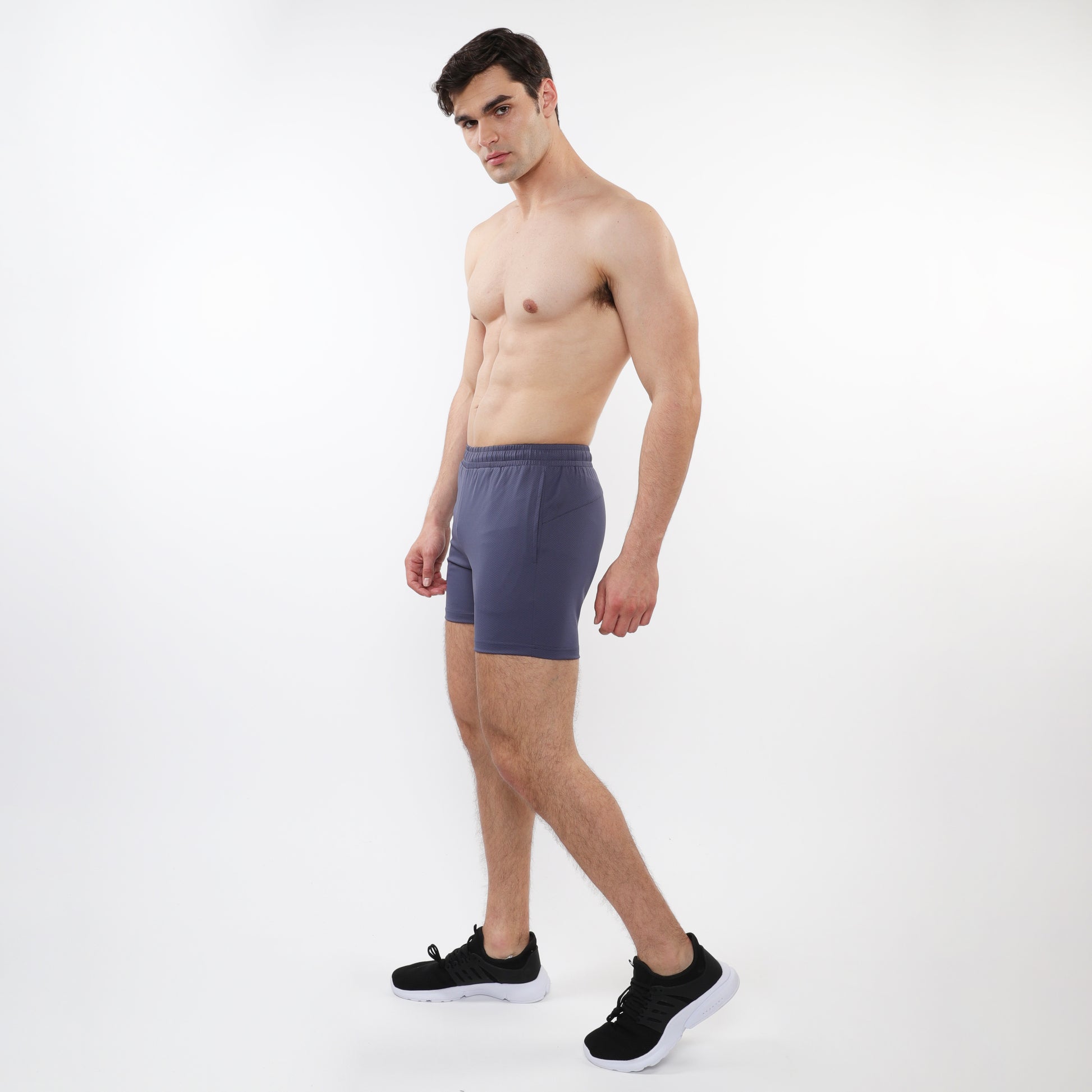 SLATE TEXTURED MESH STRETCH PERFORMANCE SHORTS ST-1466-93