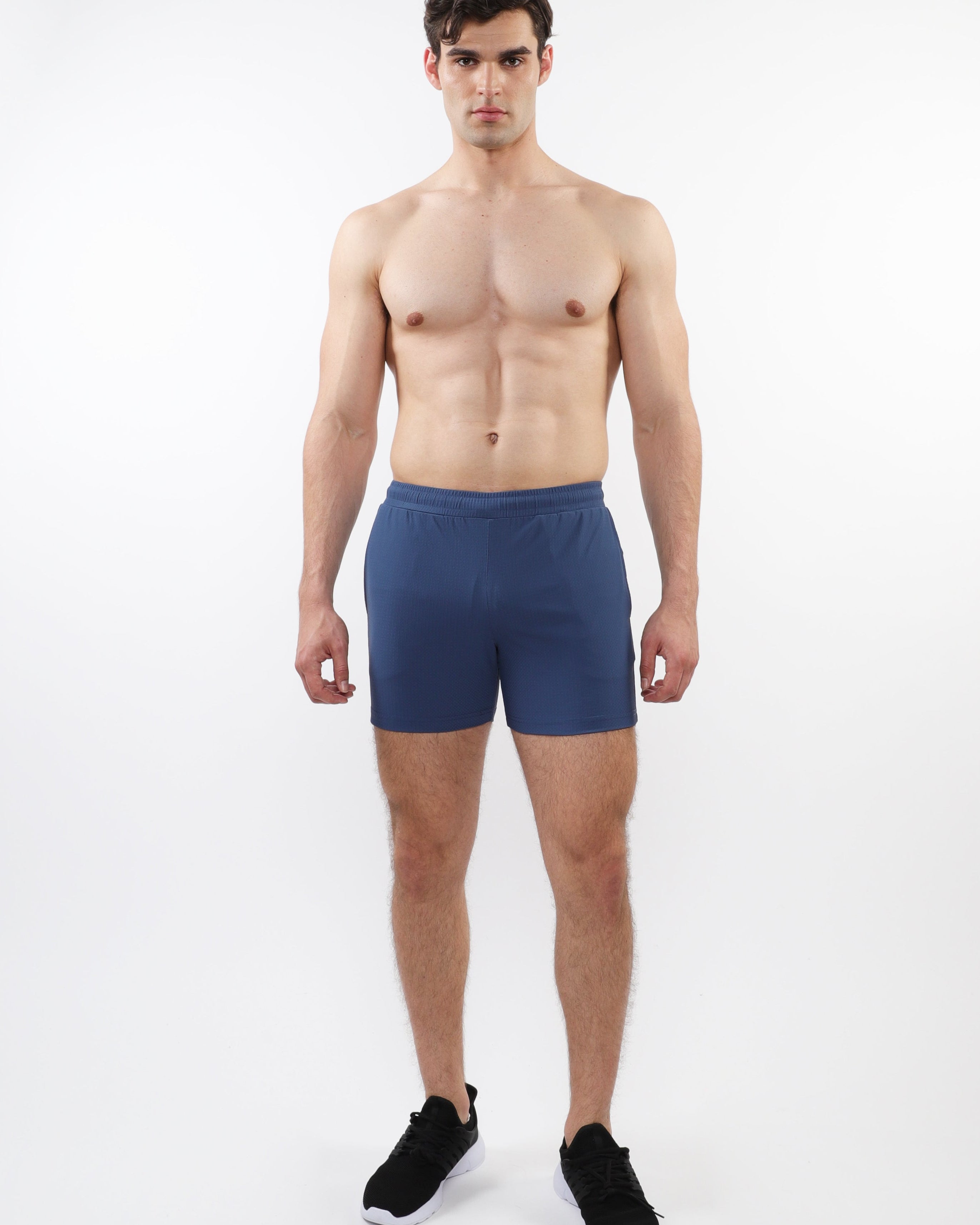 PACIFIC BLUE TEXTURED MESH STRETCH PERFORMANCE SHORTS ST-1466-94