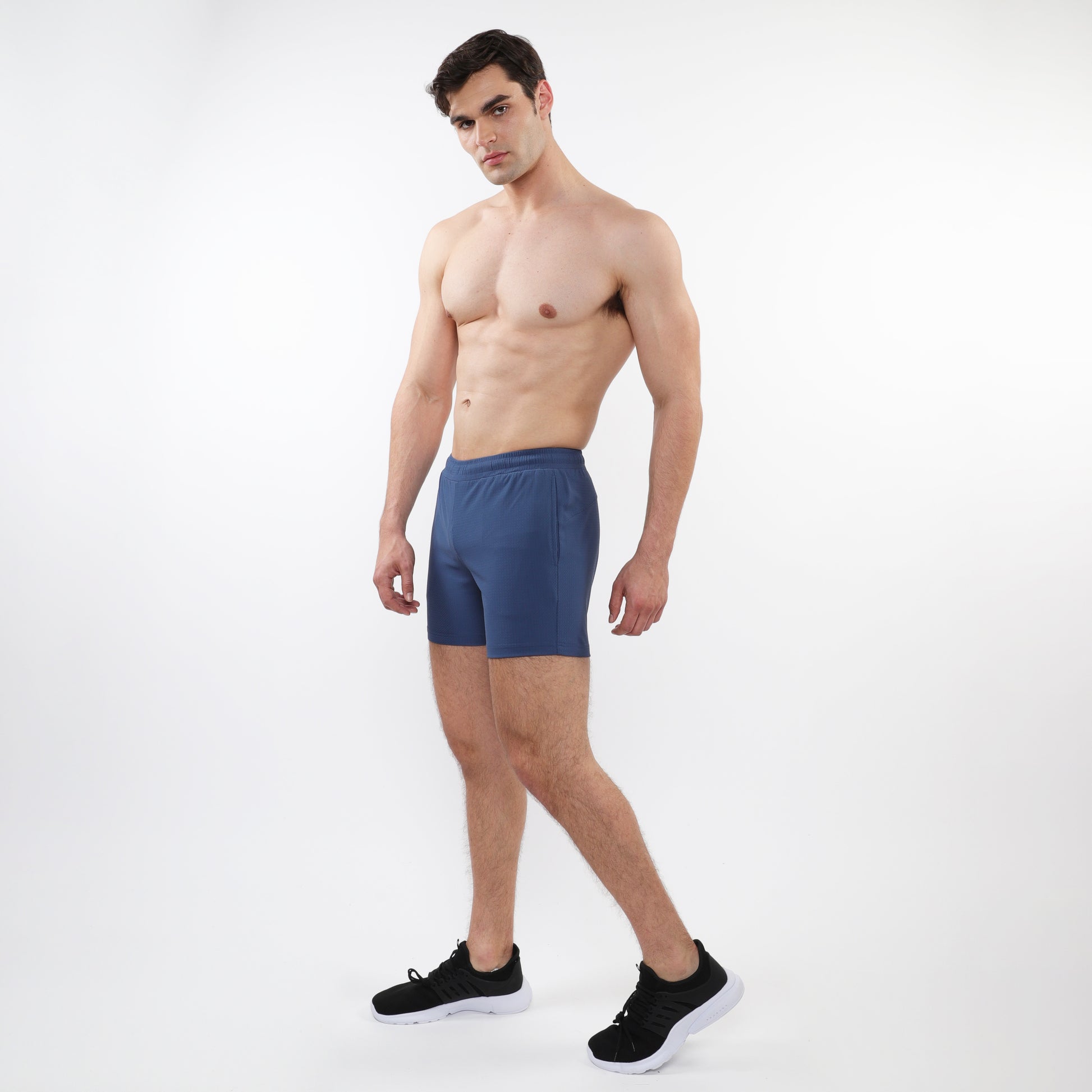 PACIFIC BLUE TEXTURED MESH STRETCH PERFORMANCE SHORTS ST-1466-94
