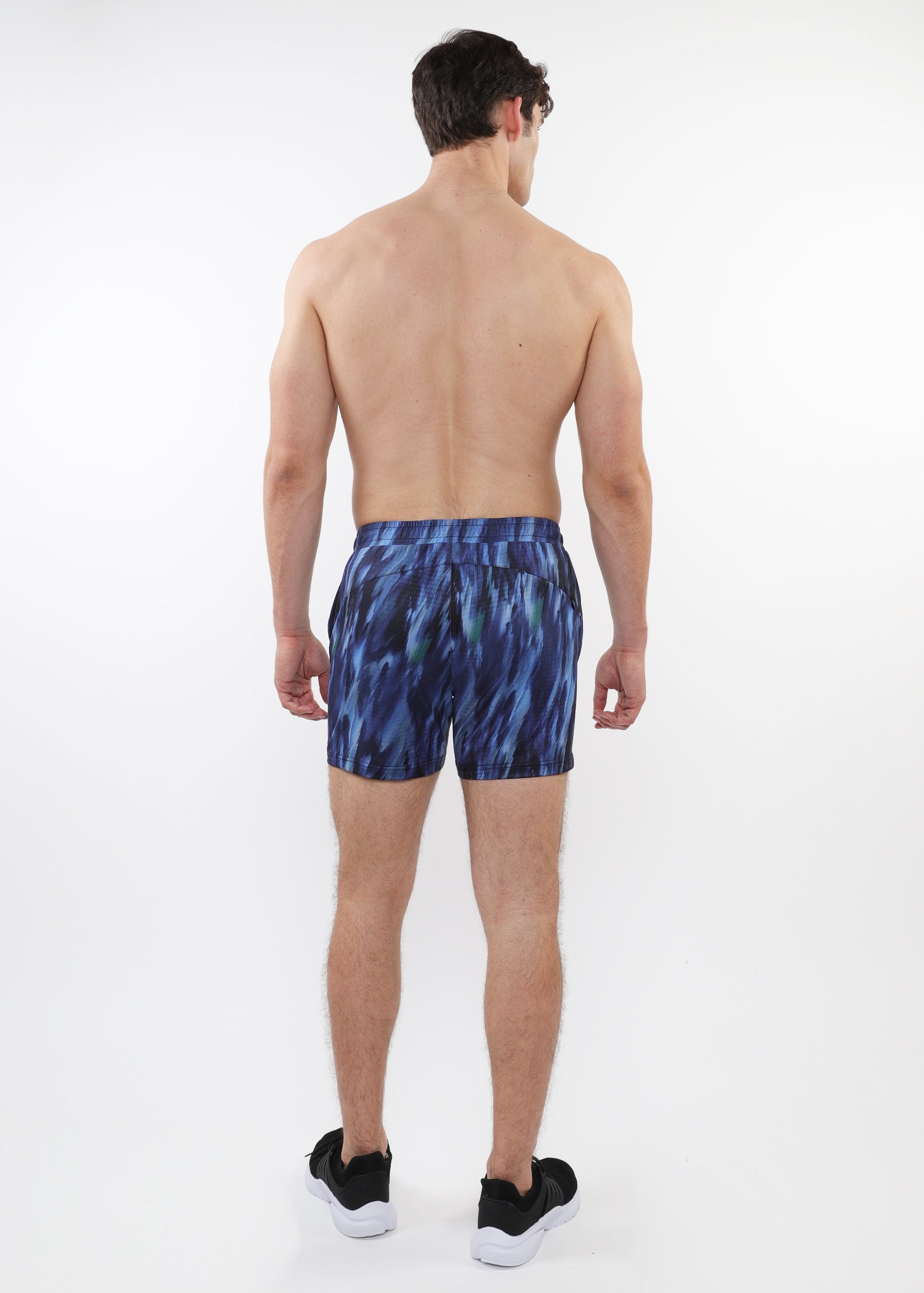 NAVY/COBALT ABSTRACT PRINTED MESH STRETCH PERFORMANCE SHORTS ST-1469-02