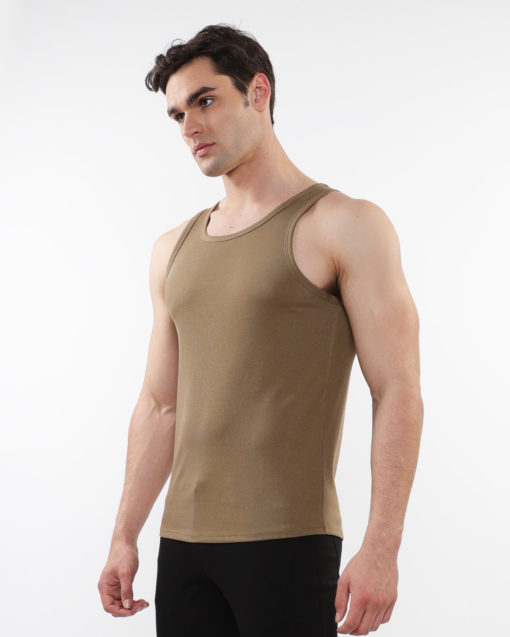 CIDER RIB STRETCH TENCEL COTTON TANK ST-16004-01
