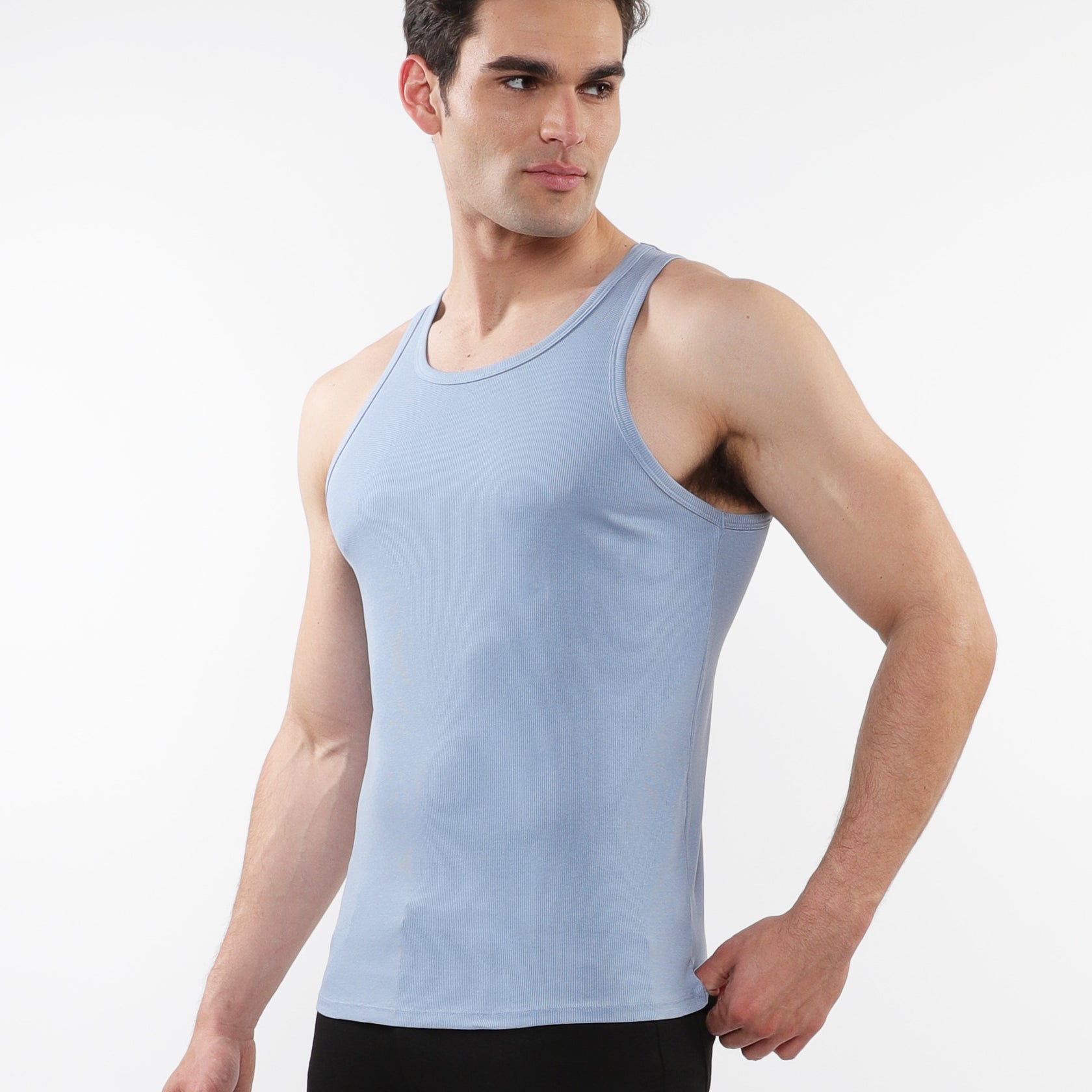 COAST RIB STRETCH TENCEL COTTON TANK ST-16004-01