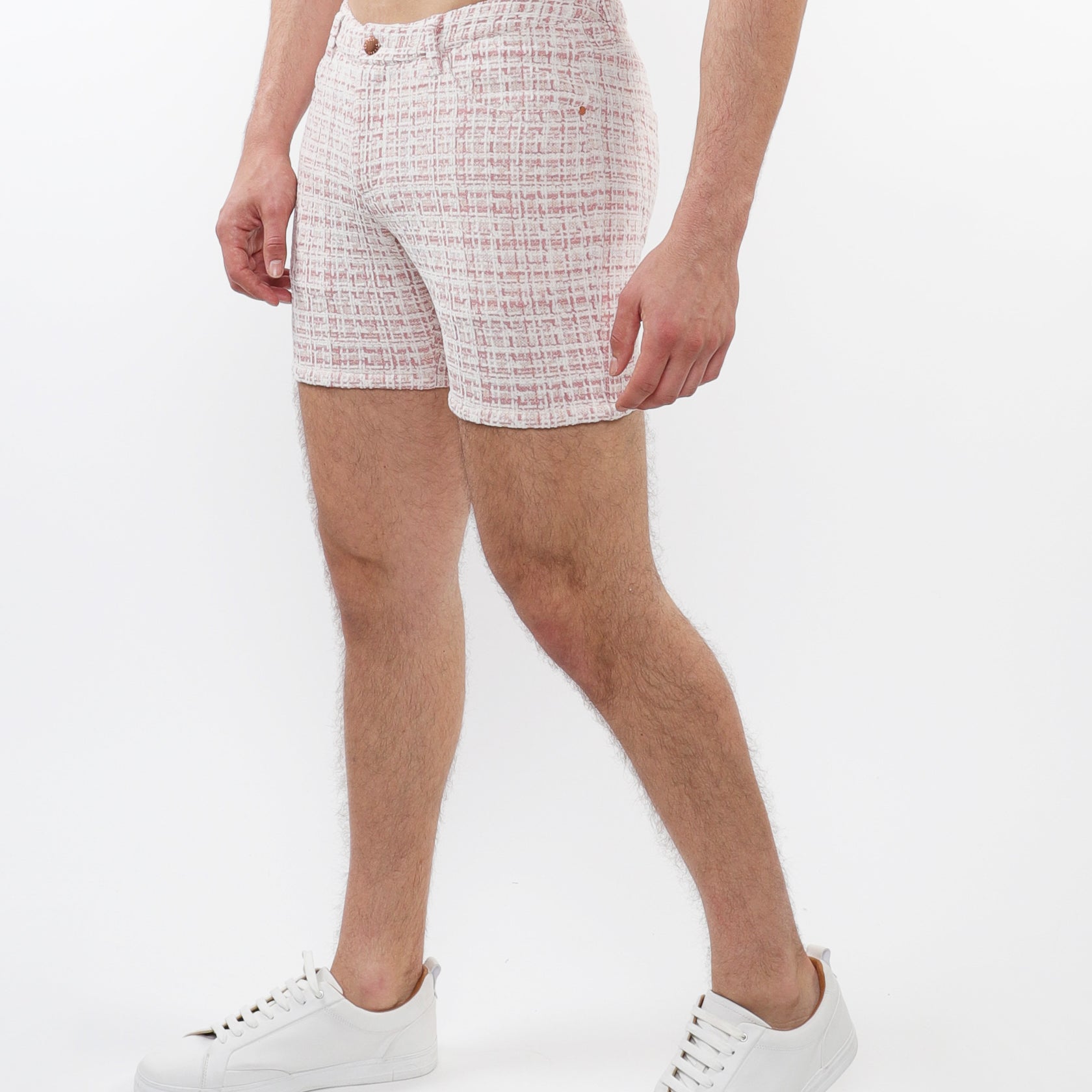 BLUSH TWEED 5" INSEAM TWEED-LOOK JACQUARD STRETCH KNIT JEANS SHORTS LIMITED EDITION ST-1932-LX