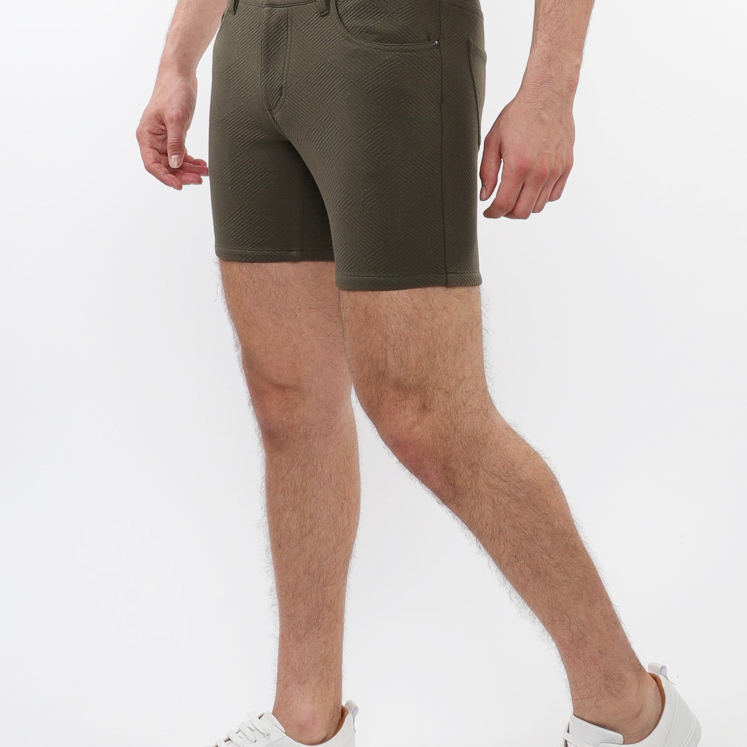 ARMY PARQUET 5" INSEAM JACQUARD STRETCH KNIT JEANS SHORTS ST-1932-80