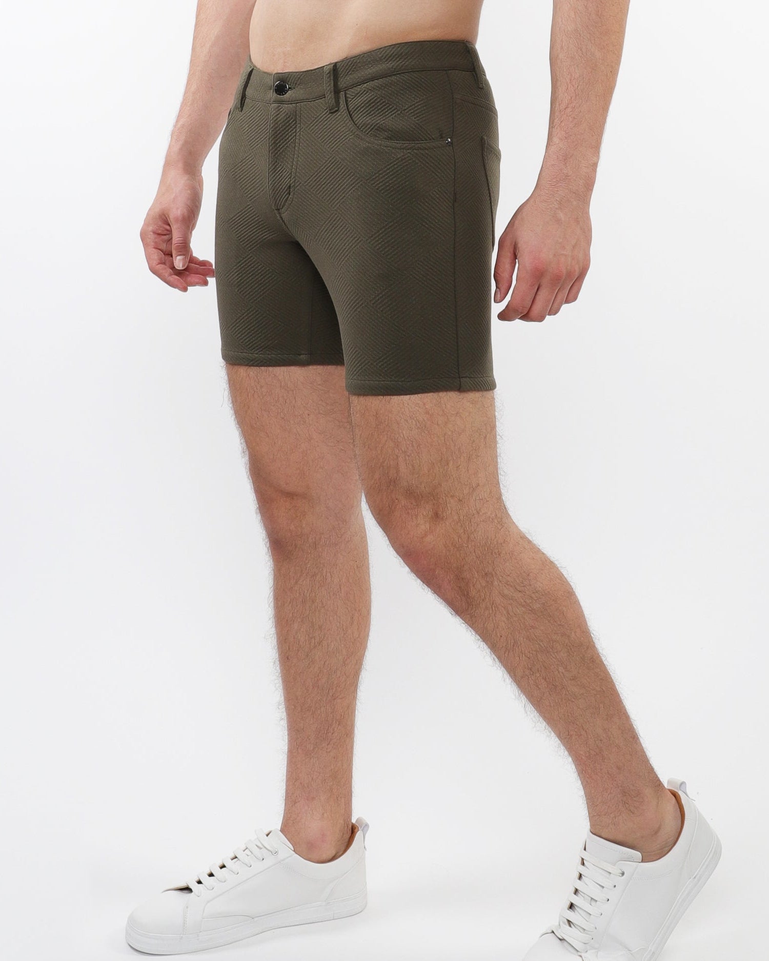ARMY PARQUET 5" INSEAM JACQUARD STRETCH KNIT JEANS SHORTS ST-1932-80