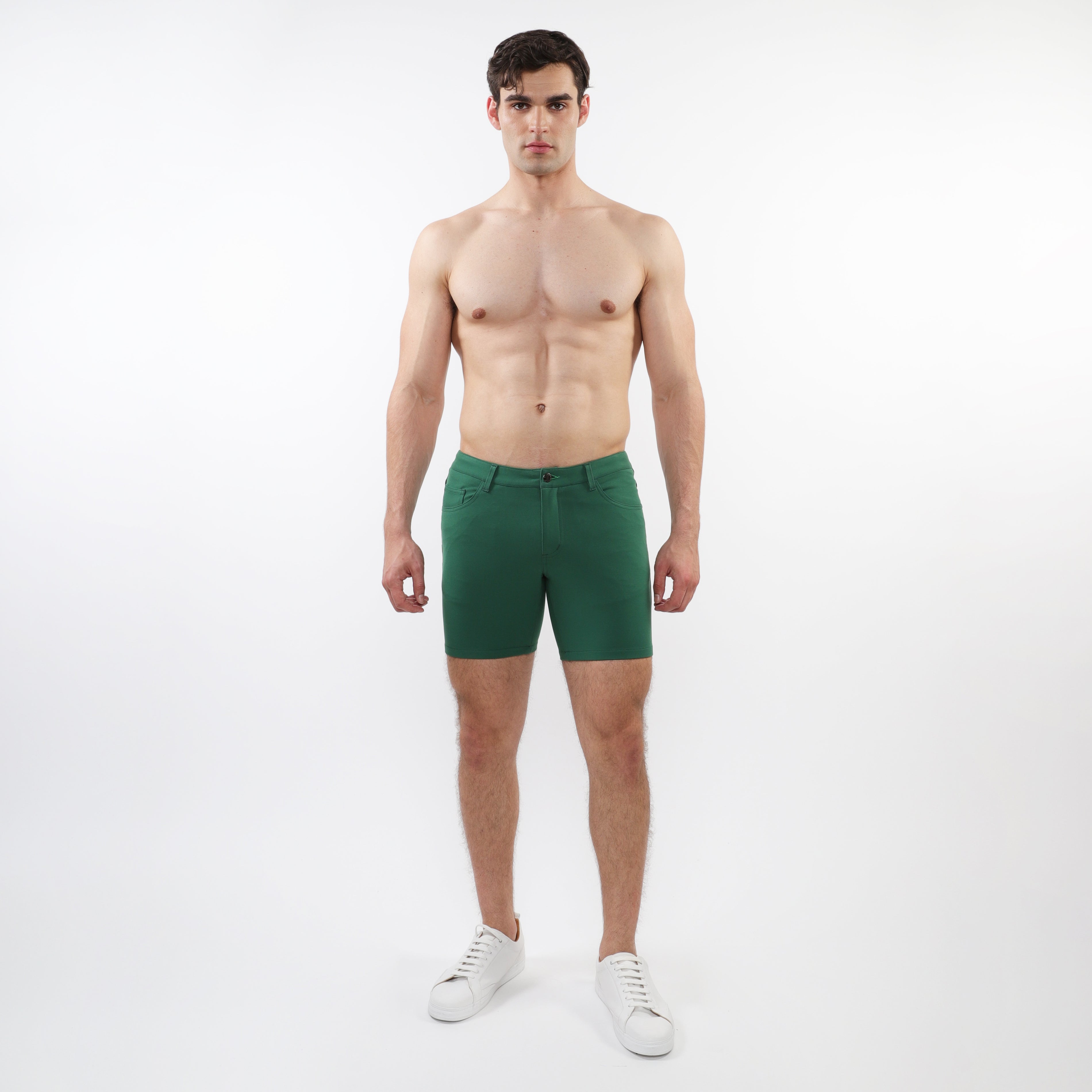 LAUREL 5" INSEAM SOLID STRETCH KNIT JEANS SHORTS ST-1932