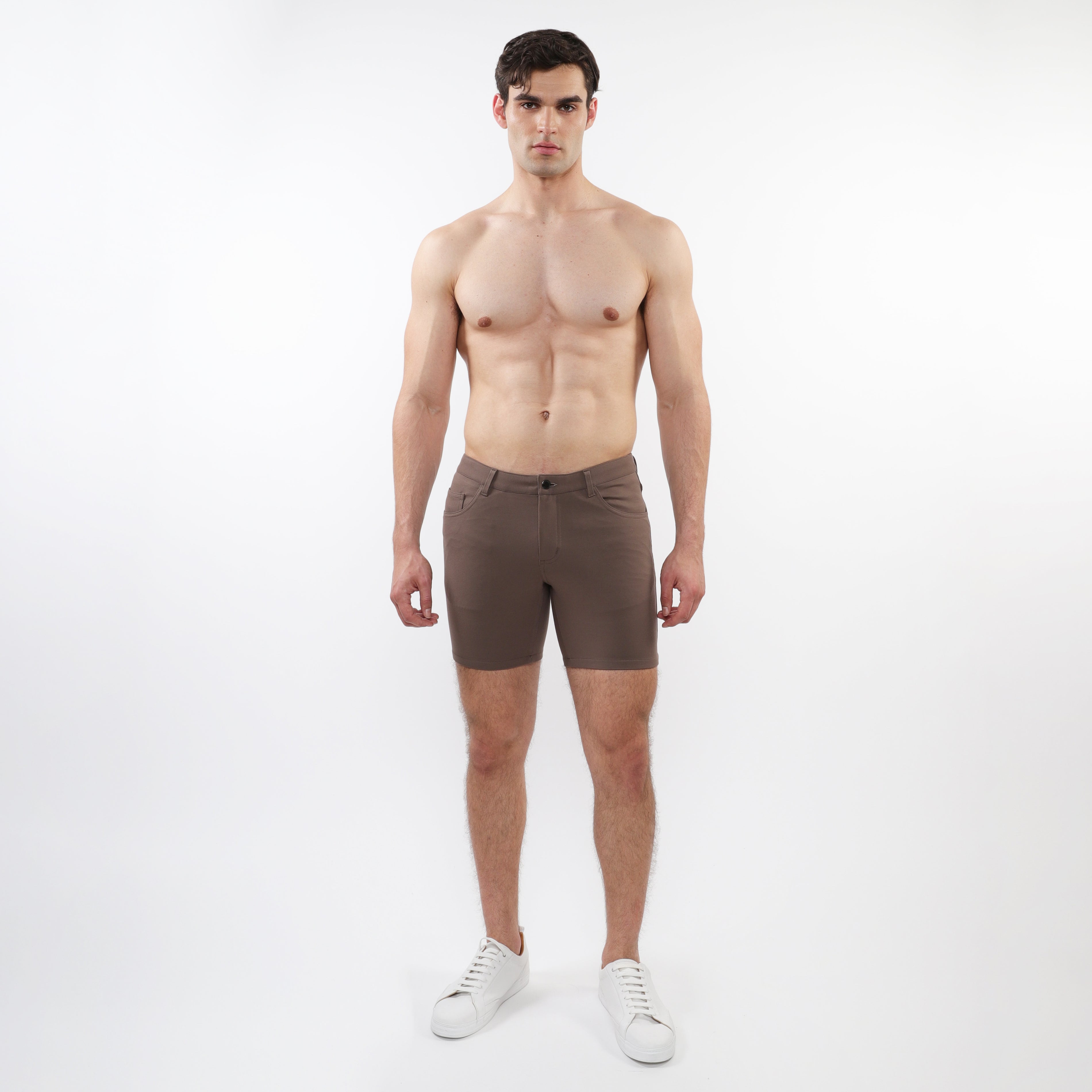 UMBER 5" INSEAM SOLID STRETCH KNIT JEANS SHORTS ST-1932