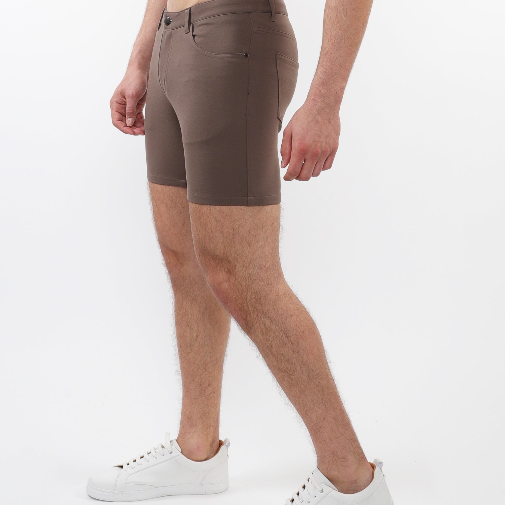 UMBER 5" INSEAM SOLID STRETCH KNIT JEANS SHORTS ST-1932