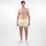 CREAM 5" INSEAM TEXTURED STRETCH KNIT CHINO SHORTS W/ ZIP POCKETS ST-1986-01