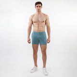AQUAMARINE 5" INSEAM TEXTURED STRETCH KNIT CHINO SHORTS W/ ZIP POCKETS ST-1986-02