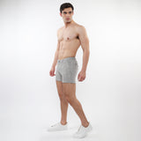 ECRU/BLACK HERRINGBONE 5" INSEAM TEXTURED JACQUARD STRETCH KNIT CHINO SHORTS W/ ZIP POCKETS ST-1986-04
